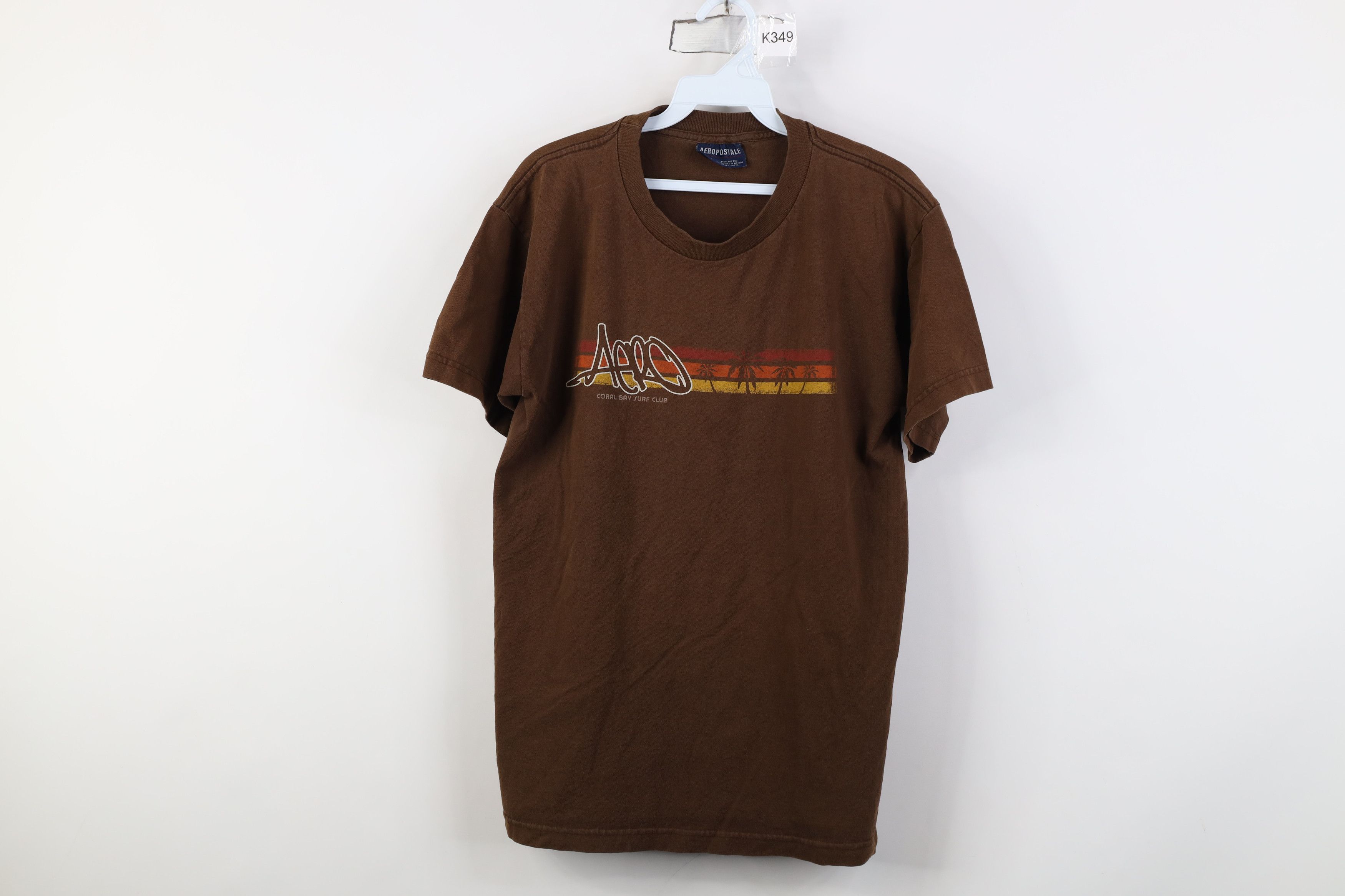 Aeropostale Vintage 90s Y2K Aeropostale Spell Surf Beach T-Shirt Brown Size US M / EU 48-50 / 2 - 1 Thumbnail