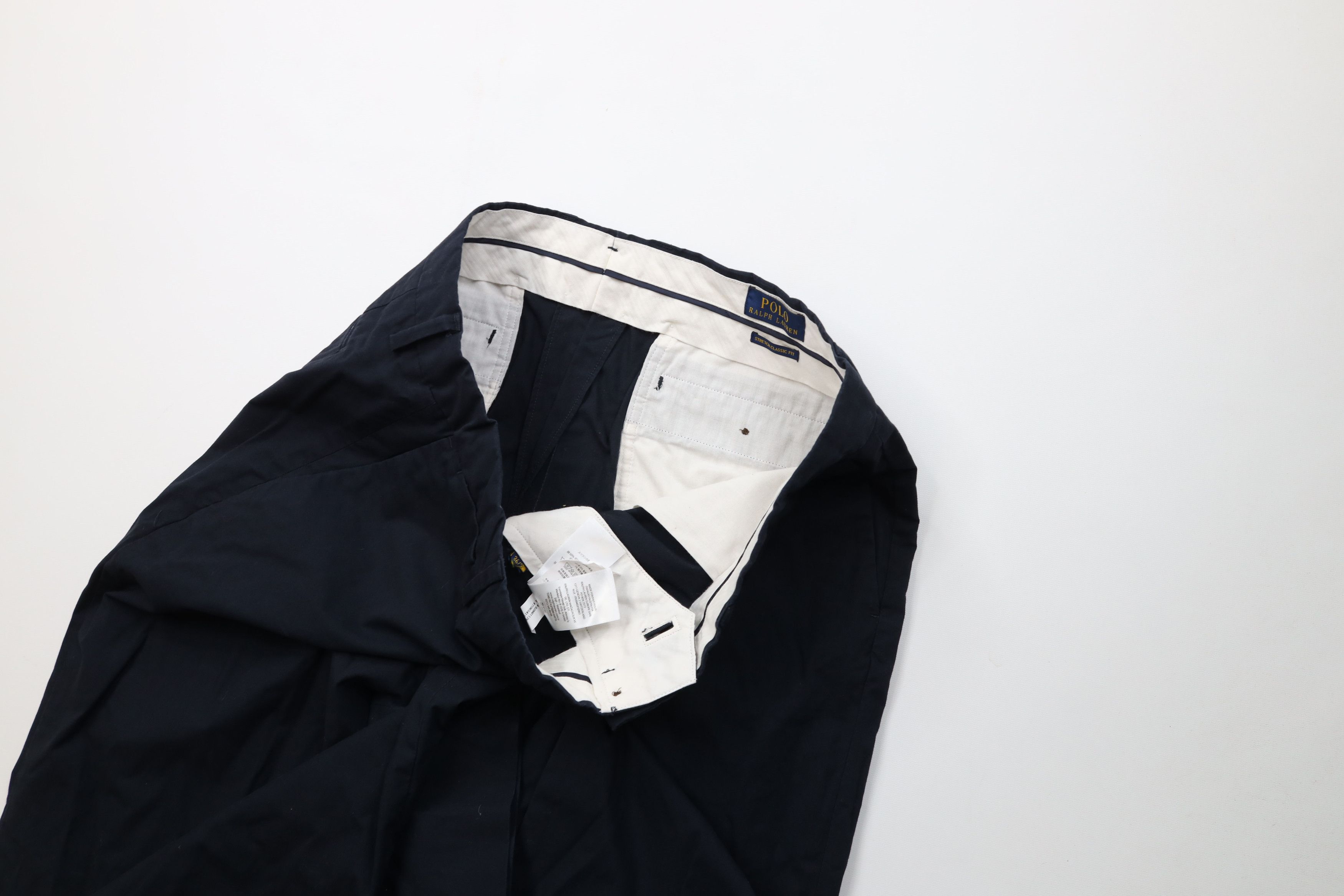Ralph Lauren Vintage Y2K Ralph Lauren Wide Leg Chino Pants Navy Blue Size US 36 / EU 52 - 7 Thumbnail