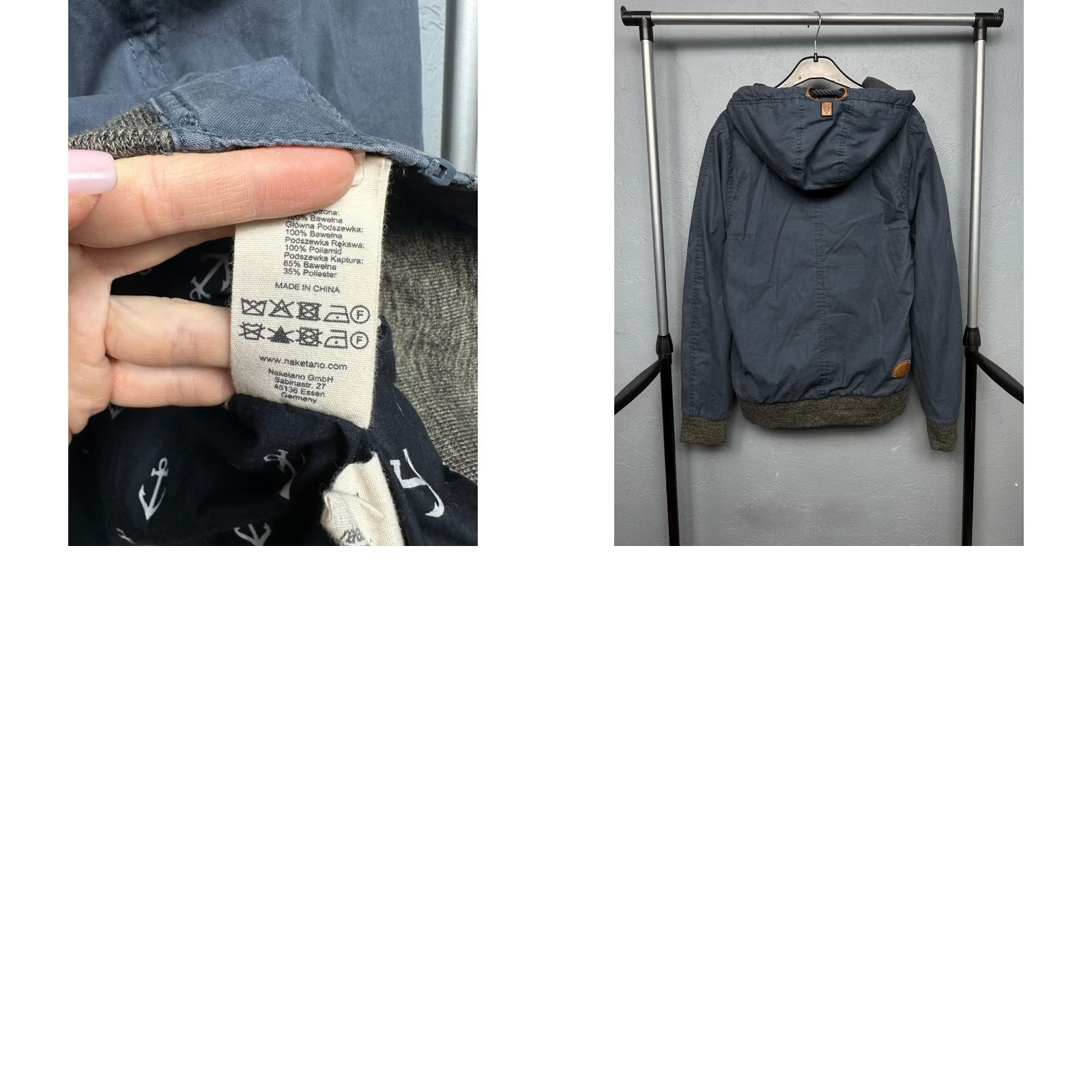 Vintage Naketano Mens Hooded Insulated Jacket L Blue Logo Windbreaker Shirt Jacket Mens Size US L / EU 52-54 / 3 - 8 Thumbnail