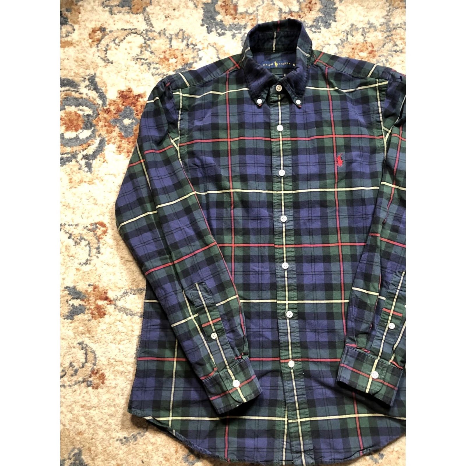 Ralph Lauren Ralph Lauren Shirt Mens Small Blue Green Plaid Button-Down Long Sleeve Classic Trinidad Size US S / EU 44-46 / 1 - 3 Thumbnail