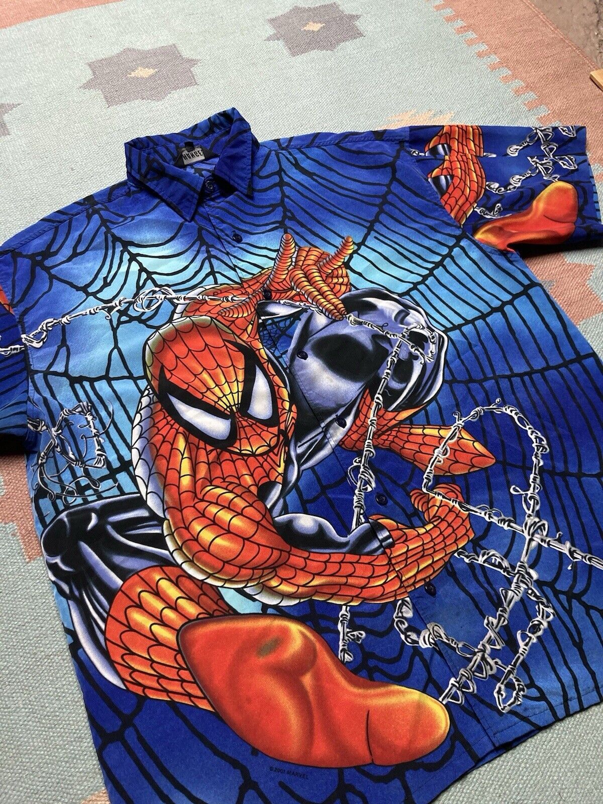 Changes × Marvel Comics × Vintage y2k button shirt spiderman all over print Marvel comic AOP L Size US L / EU 52-54 / 3 - 3 Thumbnail