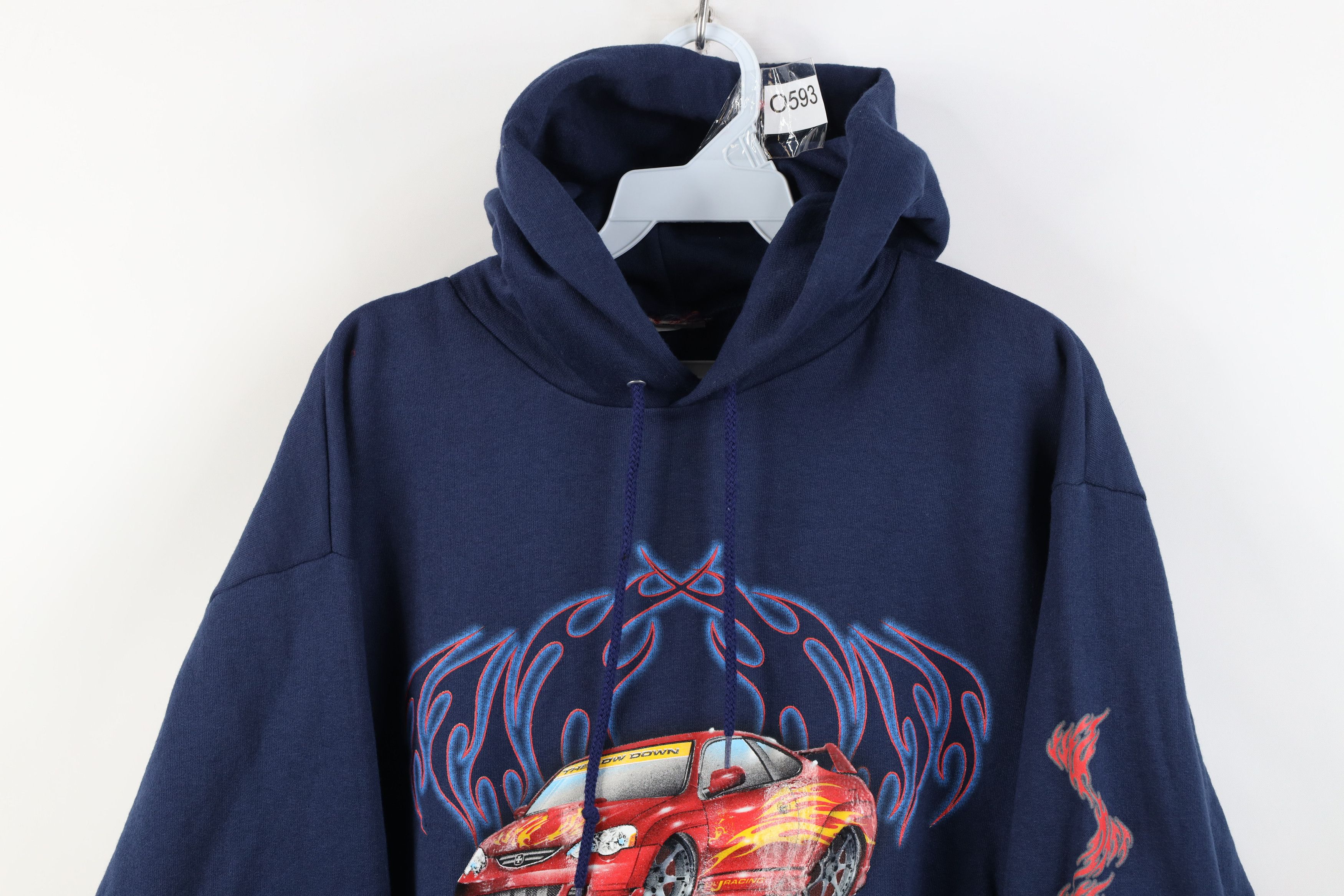 Vintage Vintage 90s Y2K Streetwear Fire Flames Car Racing Hoodie Size US S / EU 44-46 / 1 - 2 Thumbnail