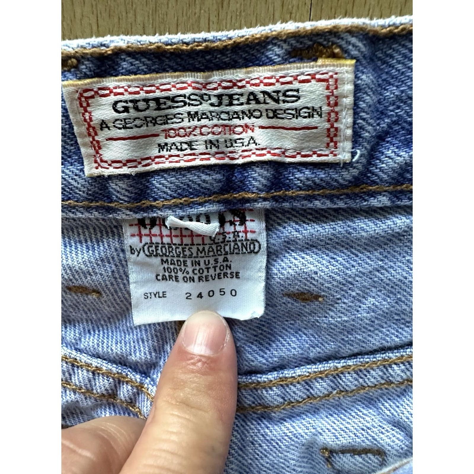 Guess VINTAGE GUESS Denim Jeans 80s Size 30 Blue In USA 1980s Mens Boys Size 29" - 7 Thumbnail