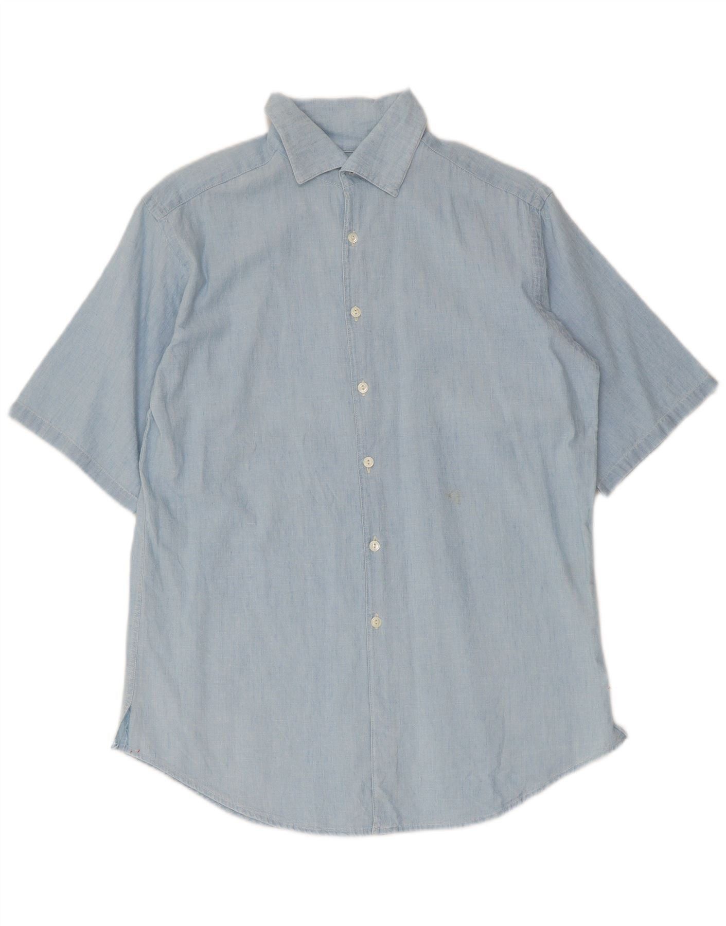 Ralph Lauren Womens Short Sleeve Overd Shirt US 4 Small Blue Cotton Size M / US 6-8 / IT 42-44 - 1 Thumbnail
