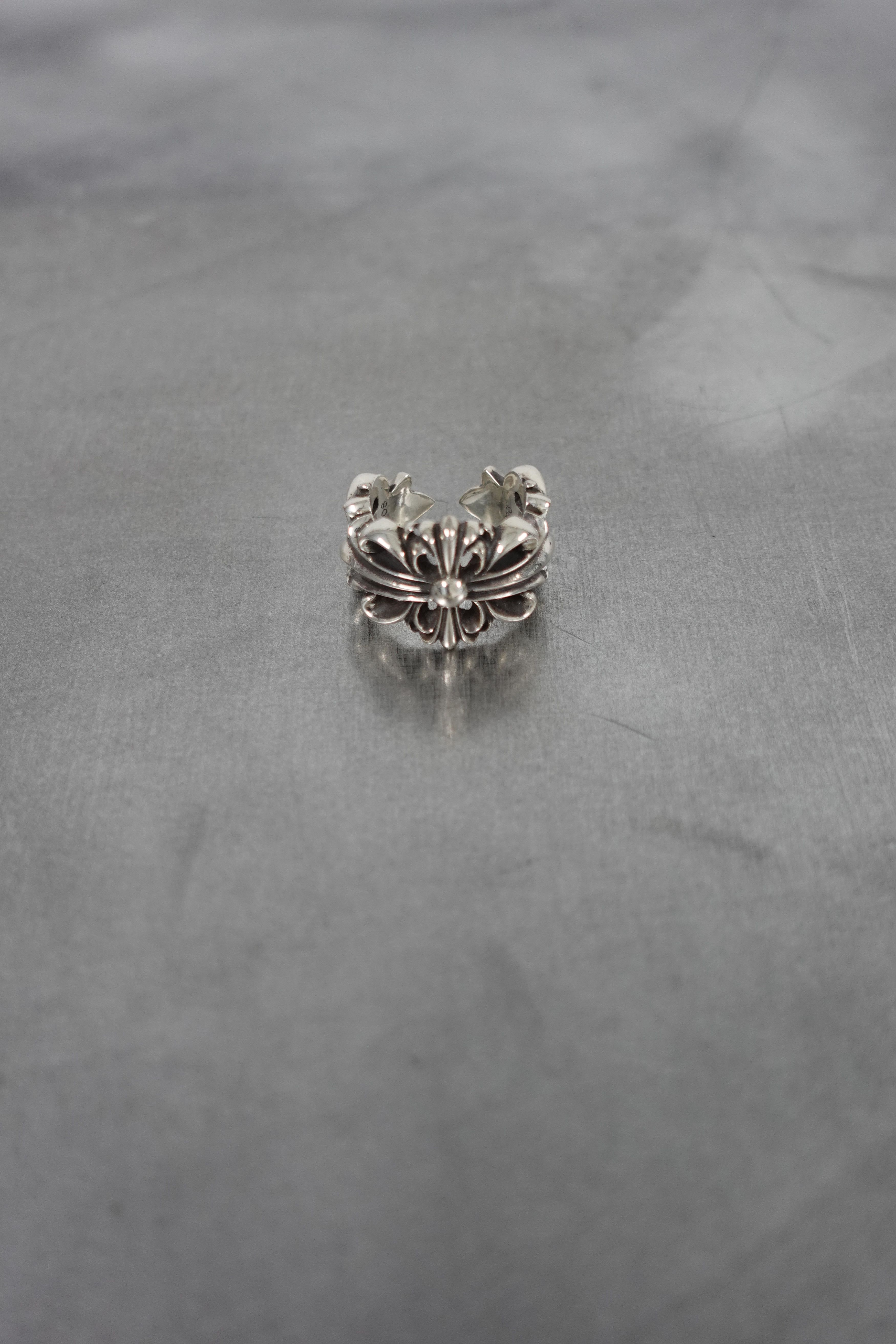 Chrome Hearts CHROME HEARTS SILVER DOUBLE FLORAL CROSS RING Size ONE SIZE - 2 Thumbnail