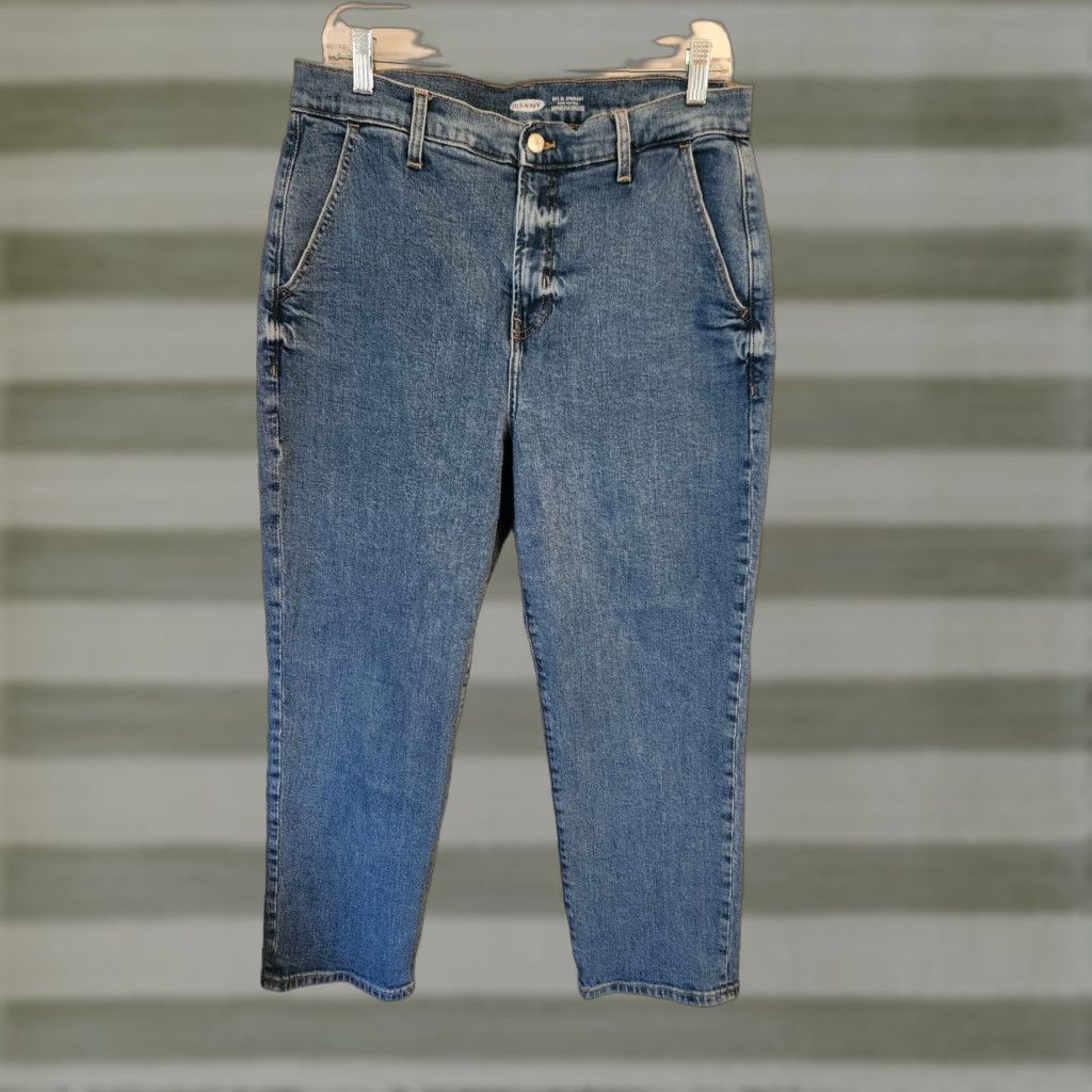 Old Navy Old Navy Sky Hi Straight Extra High Rise Secret Slim Jeans Womens Size 12 Petite Size 24" / US 00 / IT 34 - 1 Thumbnail