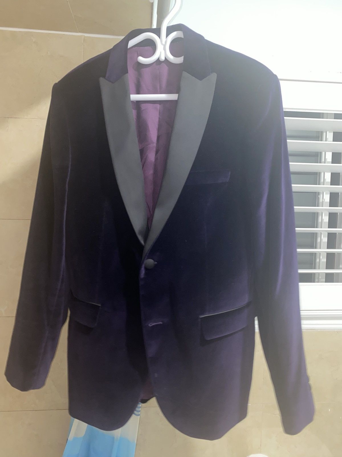 Vintage purple suede blazer Size 44L - 5 Thumbnail