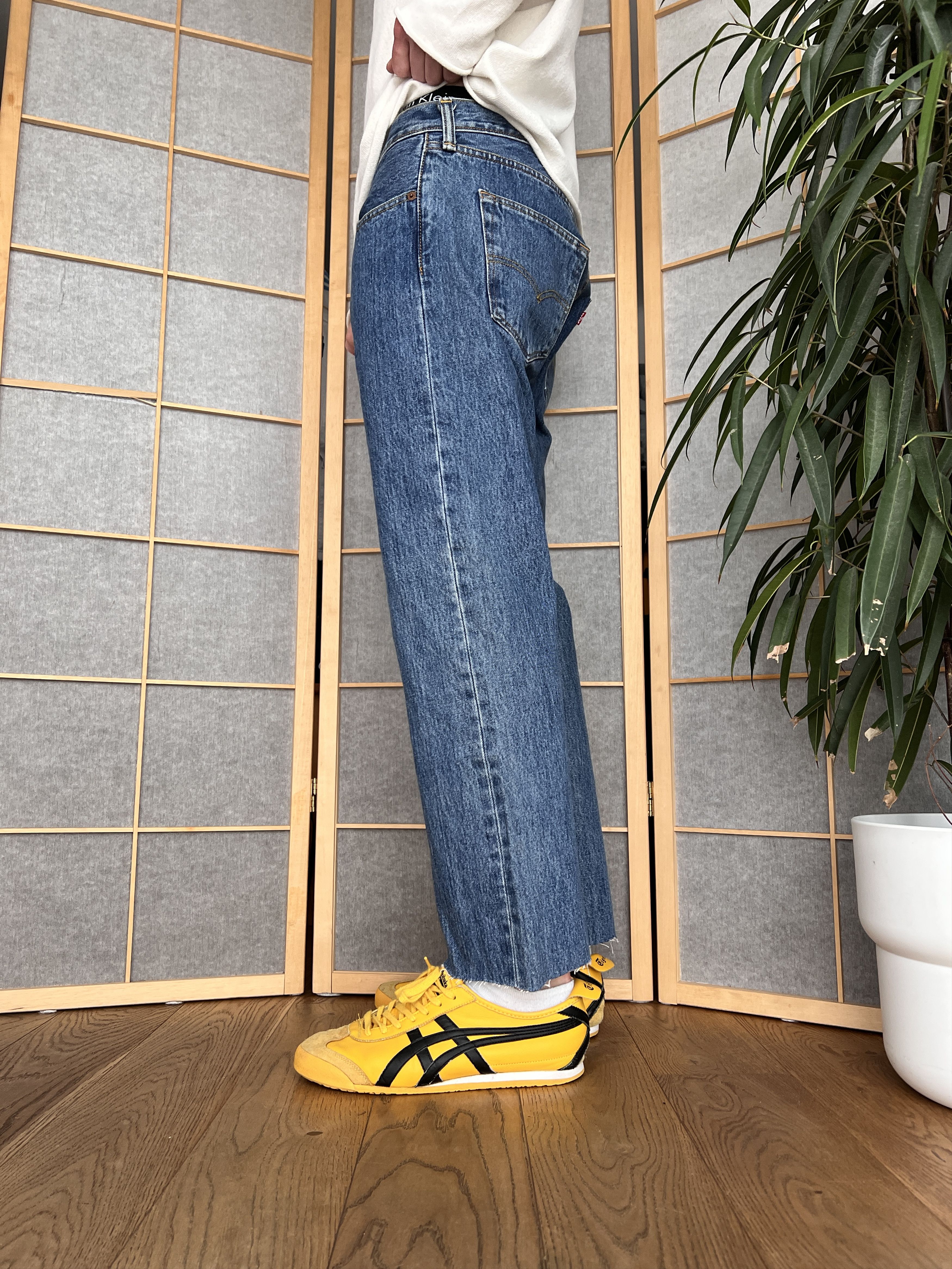 Levi's New! Levis 501 croped retro navy blue y2k denim vintage boxy Size US 34 / EU 50 - 15 Thumbnail