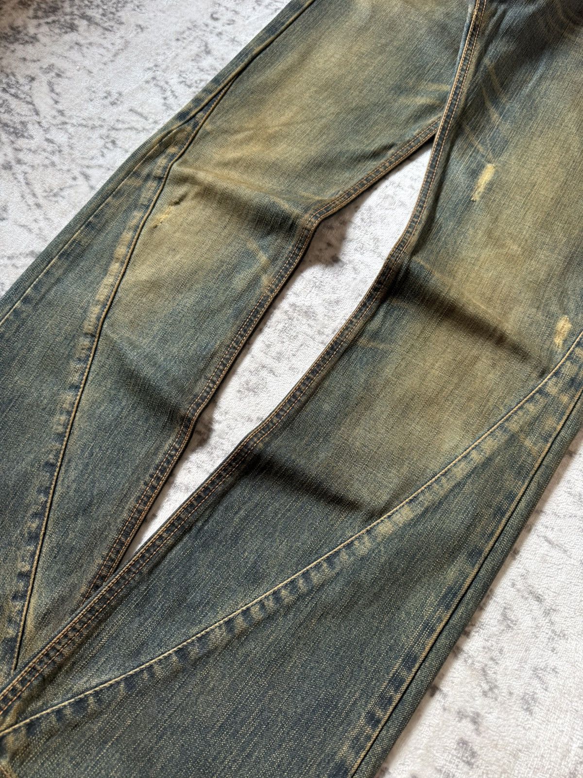 2000s Edwin V-Cut Mudwashed Flare Denim Archive