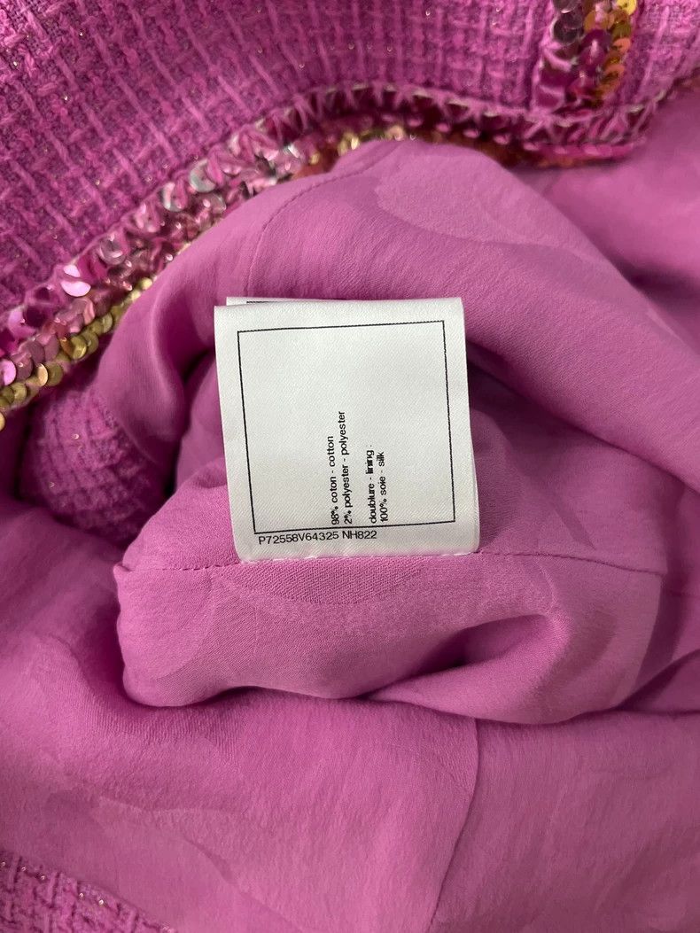 Chanel Chanel 22S rose pink sequin rolled tweed knitted dress Size XS / US 0-2 / IT 36-38 - 7 Thumbnail