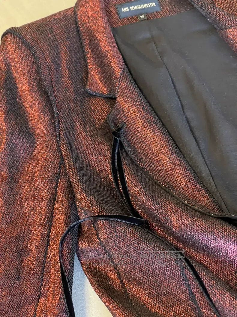 Ann Demeulemeester Ann Demeulemeester Dark Red Ribbon Blazer Size XS / US 0-2 / IT 36-38 - 6 Thumbnail
