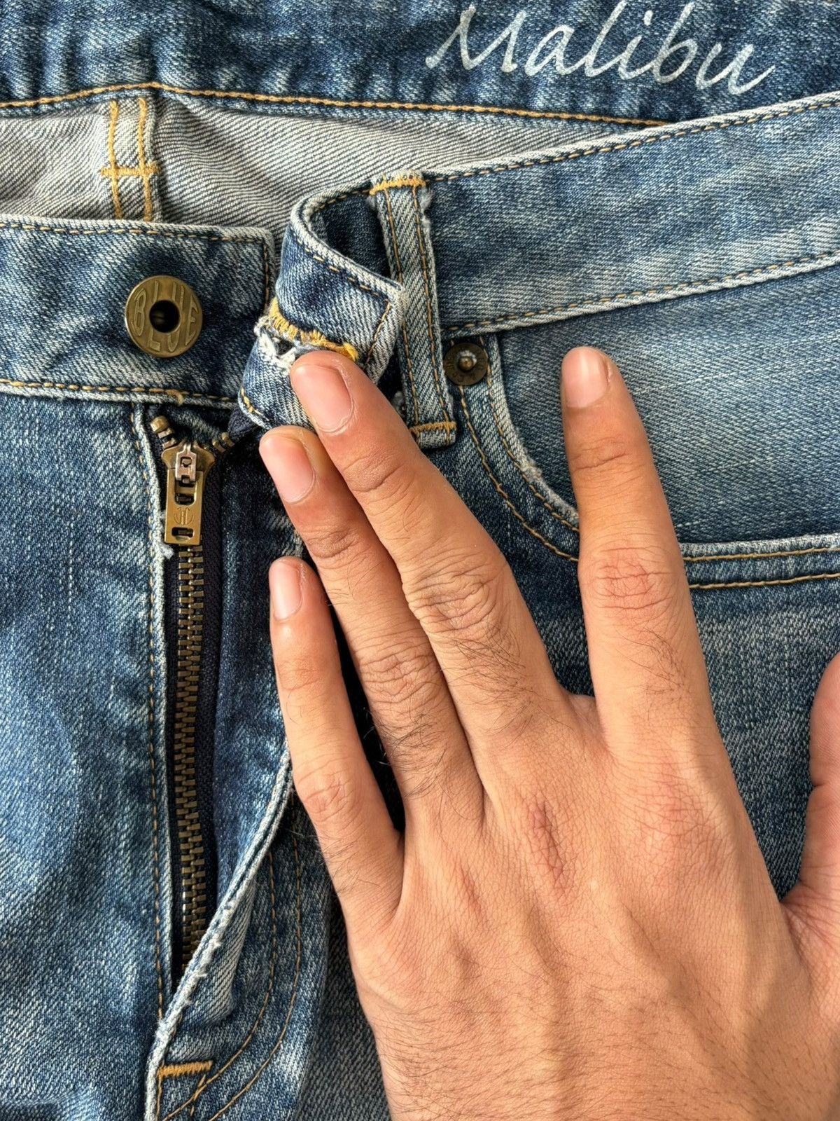 Japan Blue Vintage Y2K Japan Blue Malibu Patchwork Reworked Jeans Size US 32 / EU 48 - 3 Thumbnail