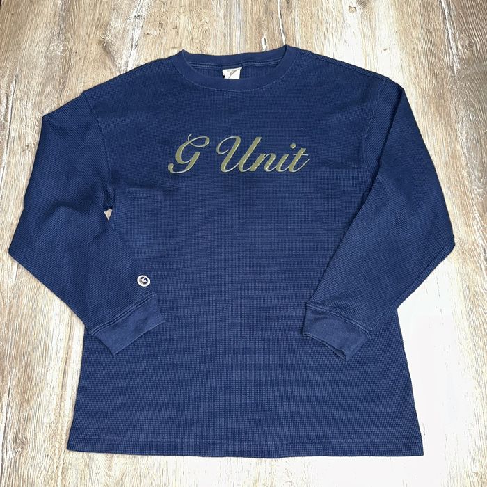 Vintage Vintage G Unit Men's Spell Out Y2K Thermal Crew Neck Blue