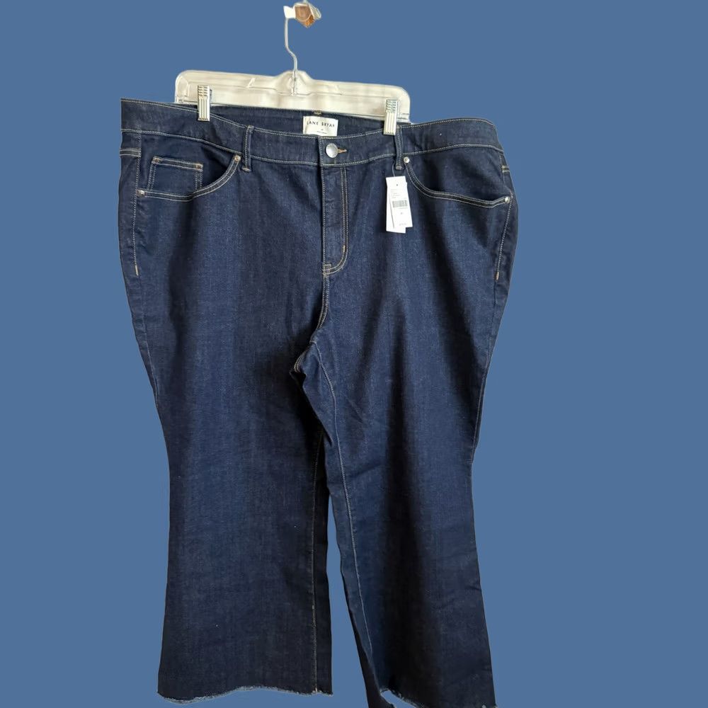 Vintage Lane Bryant Women's Cropped Flare Jeans Blue Size 26 Raw Hem Mid-Rise Size 26" / US 2 / IT 38 - 1 Thumbnail