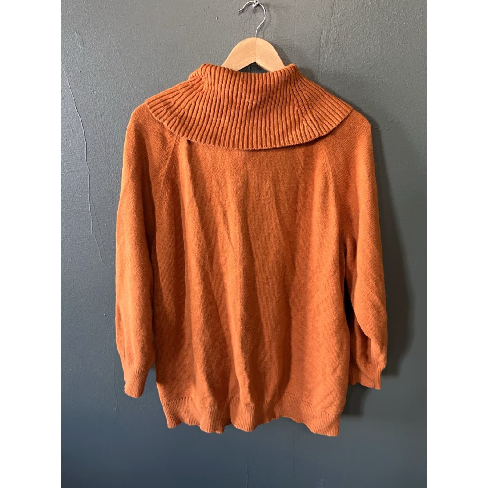 Calvin Klein Calvin Klein Sweatshirt Orange Turtleneck Pullover Women’s XL Ribbed Long Sleeve Pullover Shirt Womens Orange Calv in Klein XL Size XL / US 12-14 / IT 48-50 - 2 Thumbnail