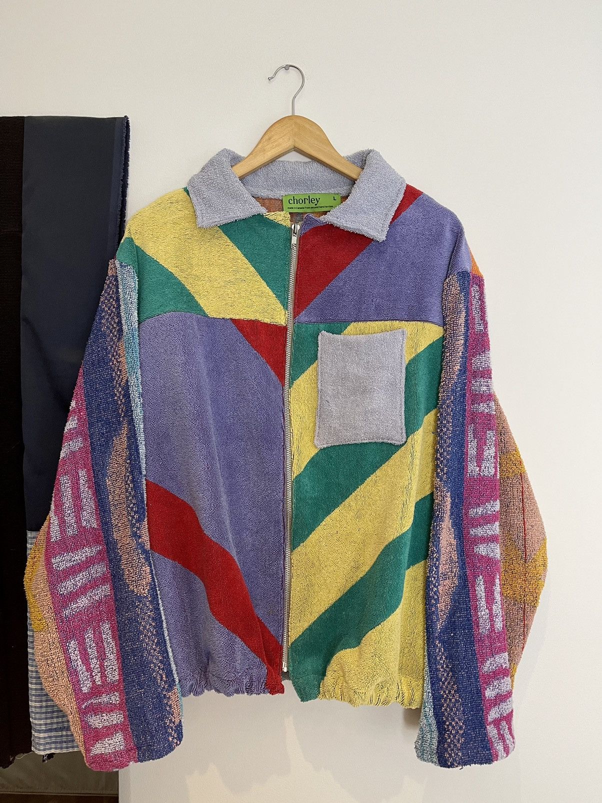 Chorley SS23 vintage towel colour block pattern work jacket