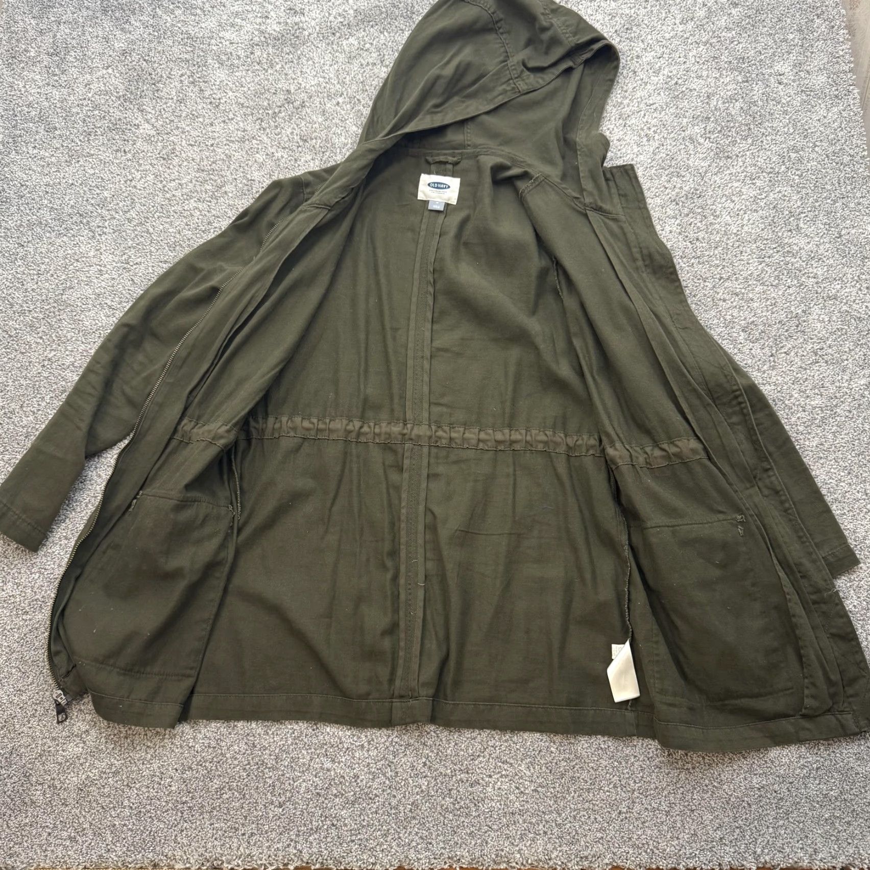 Old Navy Old Navy Jacket Women M Green Utility Parka Hooded Drawstring Pockets Full Zip Lightweight Spring Fall Casual Travel Size M / US 6-8 / IT 42-44 - 6 Thumbnail