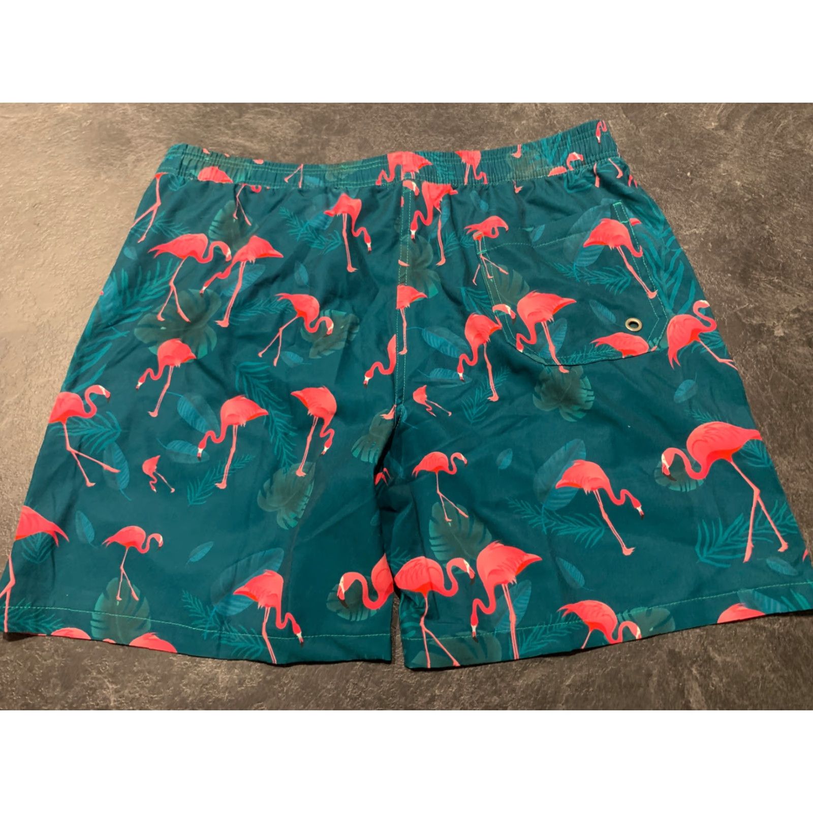Vintage VINTAGE Flamingo Men’s Swim Trunks Green Size 34 Bottom Beach Shorts Size US 34 / EU 50 - 5 Thumbnail