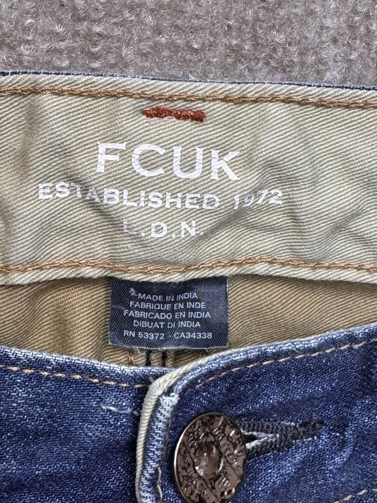 French Connection FCUK Jeans Wide Leg Mens 28 French Conn Blue Button Fly 751 Size US 28 / EU 44 - 6 Thumbnail
