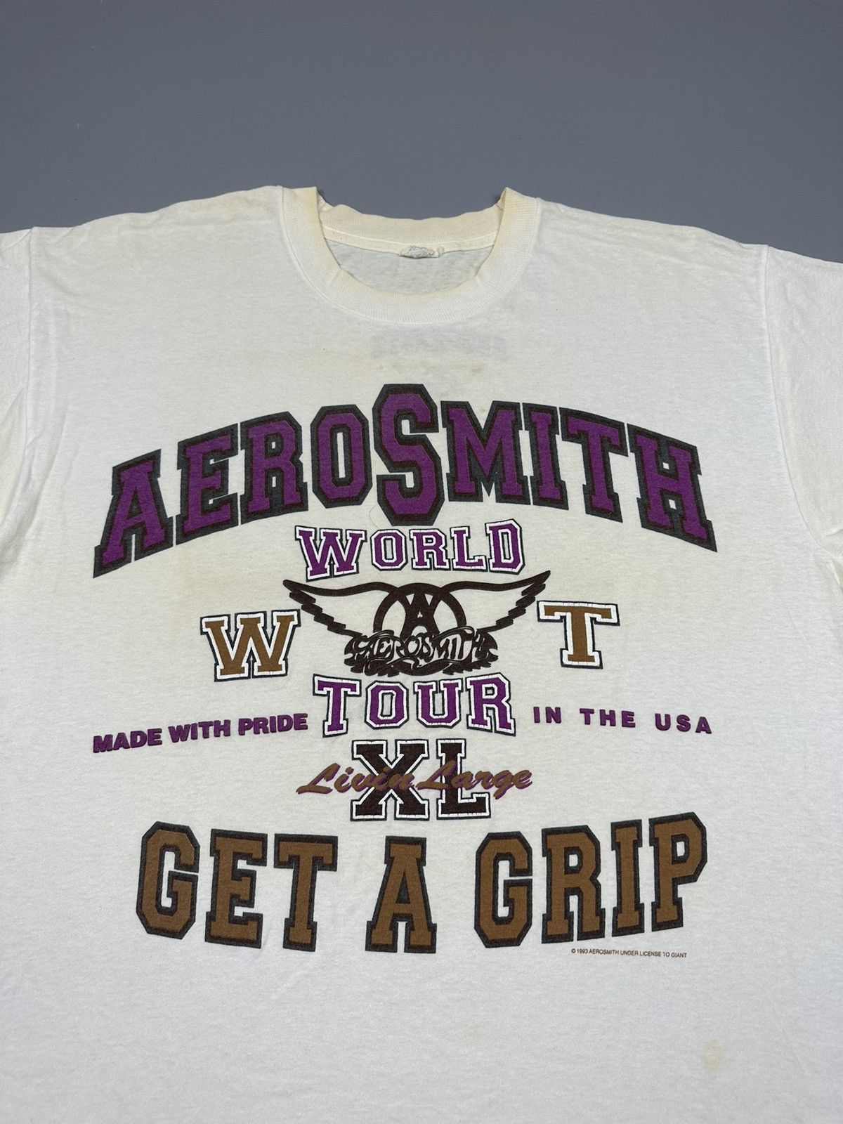 Band Tees × Vintage Vintage Aerosmith World Tour 1993 Band Tees Size US L / EU 52-54 / 3 - 3 Thumbnail