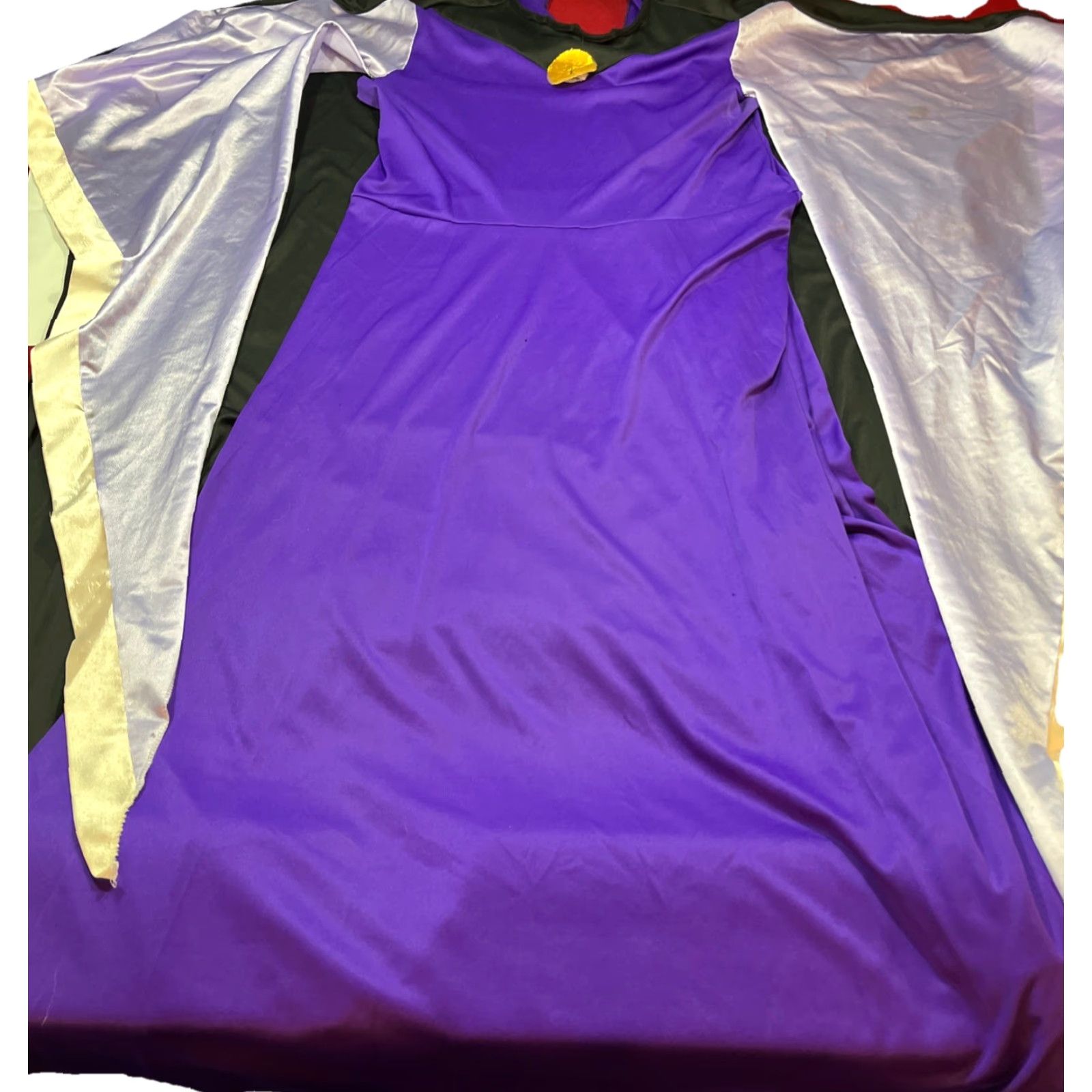Disney VINTAGE Disney Snow White EVIL QUEEN purple Black Witch DRESS Villain Womens Long Flowy Size ONE SIZE - 5 Thumbnail