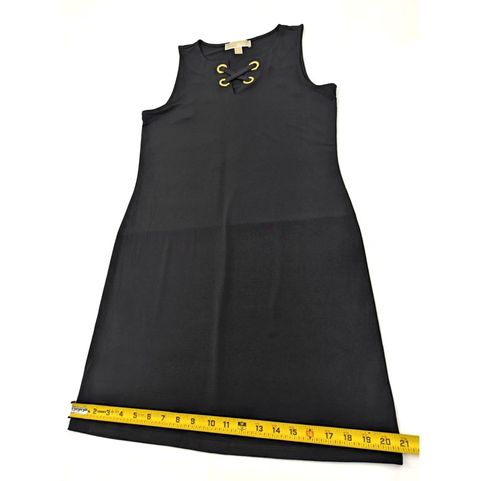 Michael Kors Michael Kors Black Sleeveless Dress S - Excellent Condition - Lace-Up Front Gold Hardware Size S / US 4 / IT 40 - 4 Thumbnail