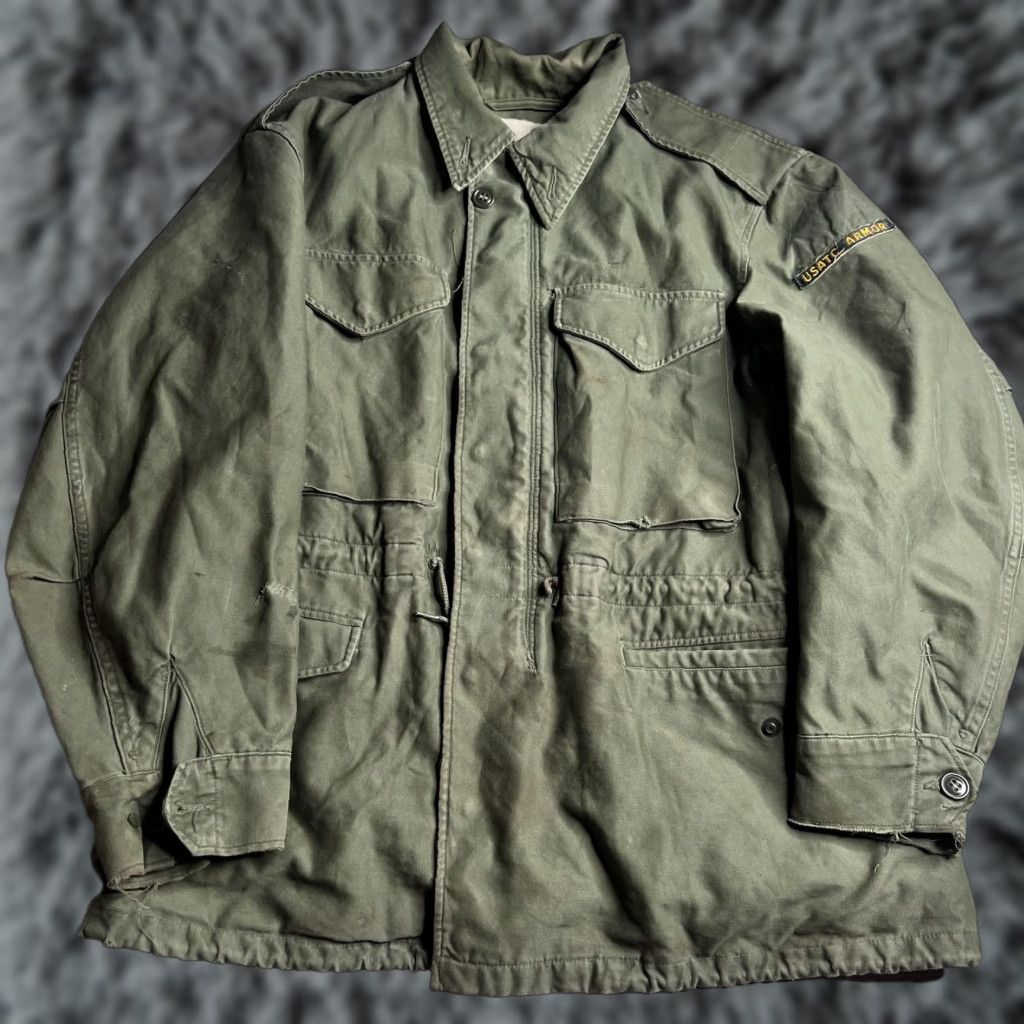 Vintage VINTAGE Military Coat Mens Small Short Green 50s OG-107 USATC Armor Field Coat Jacket Size US 29 - 1 Thumbnail