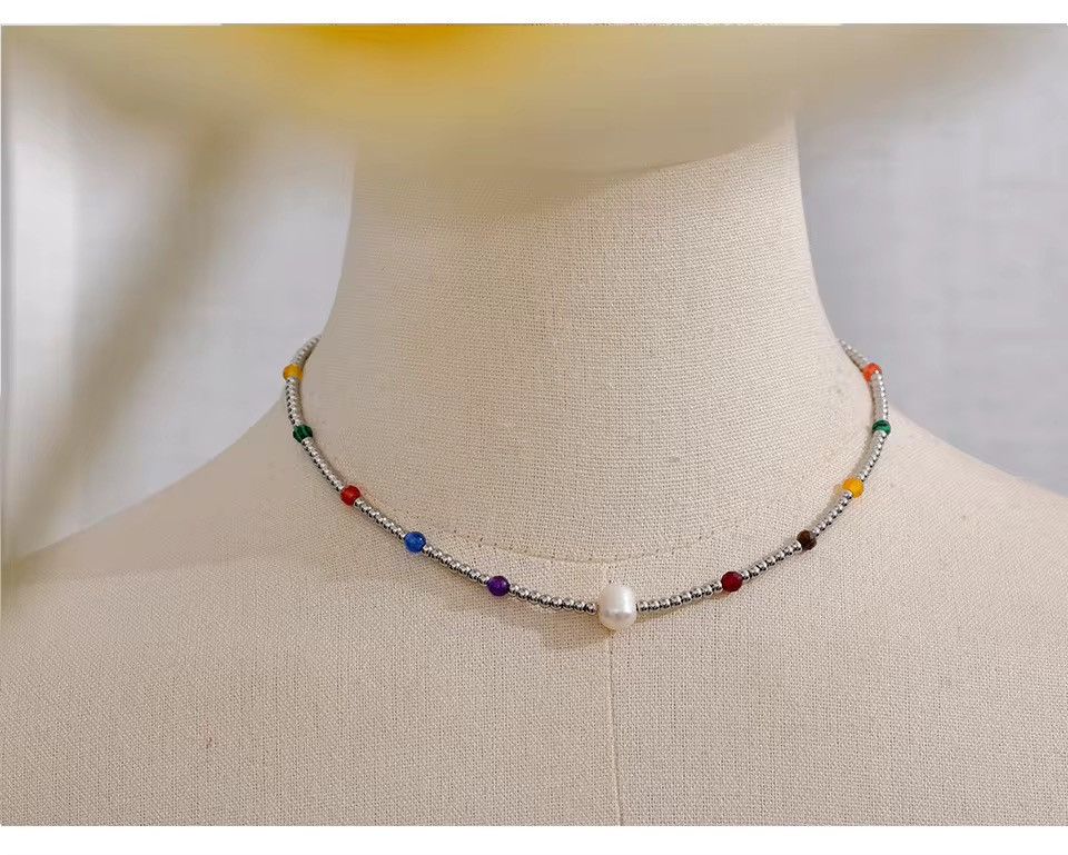 Jewelry 4mm Beads Natural Pearls Stone Colorful Handmade Size ONE SIZE - 2 Thumbnail