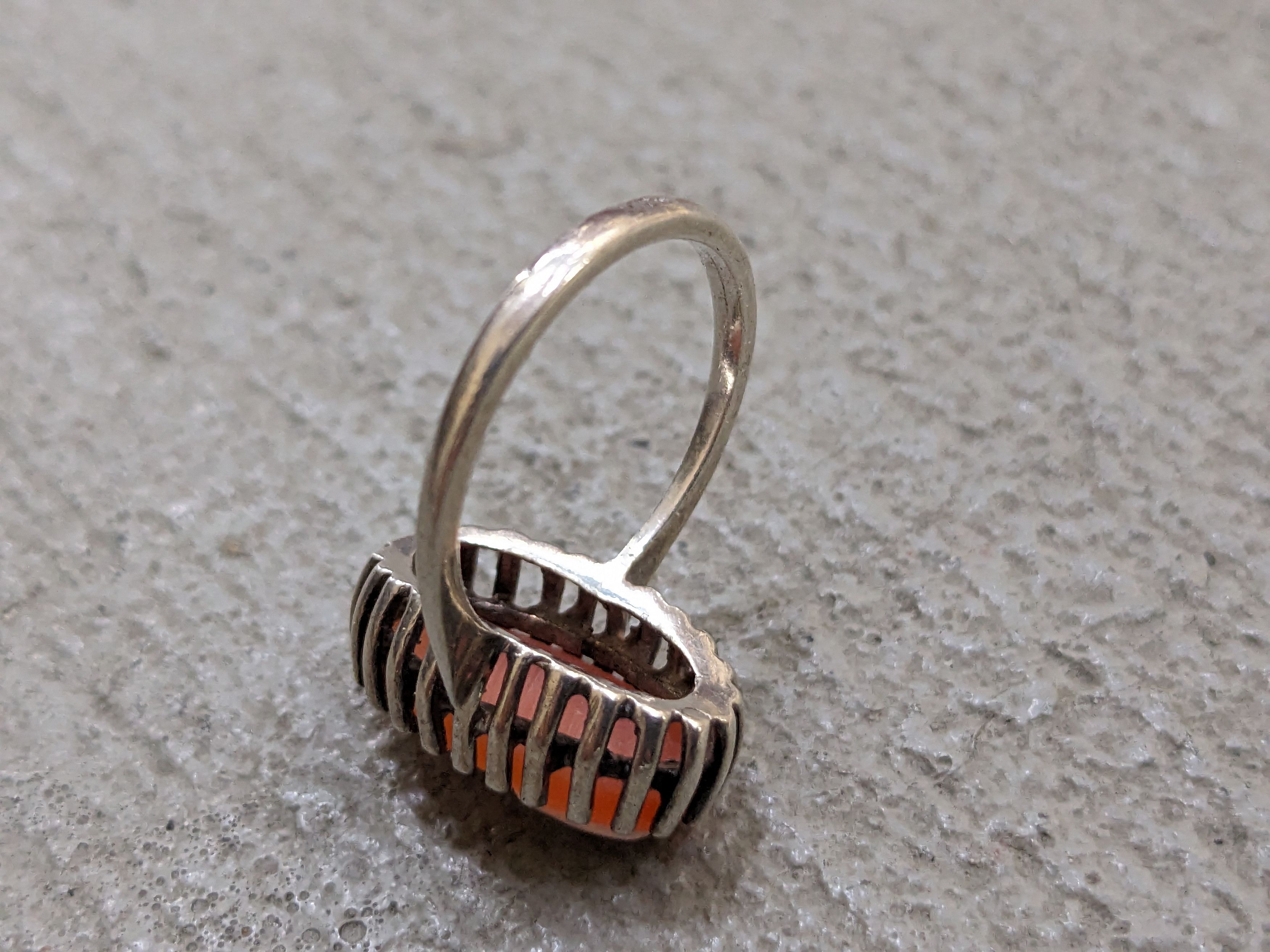 Jewelry Vintage Sterling Silver Cameo Ring Antique Oval Lady Size ONE SIZE - 8 Thumbnail