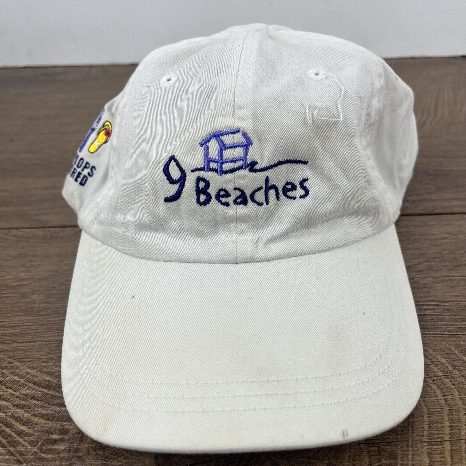 Other 9 Beaches Hat Beach Hat White Hat Adjustable Flip Flops Requ Size ONE SIZE - 7 Thumbnail