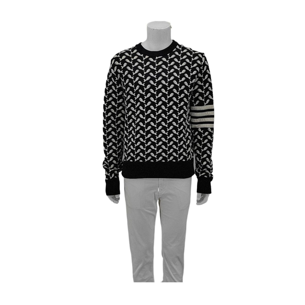 Thom Browne THOM BROWNE Whale Pattern Sweater Size L Size US L / EU 52-54 / 3 - 1 Thumbnail