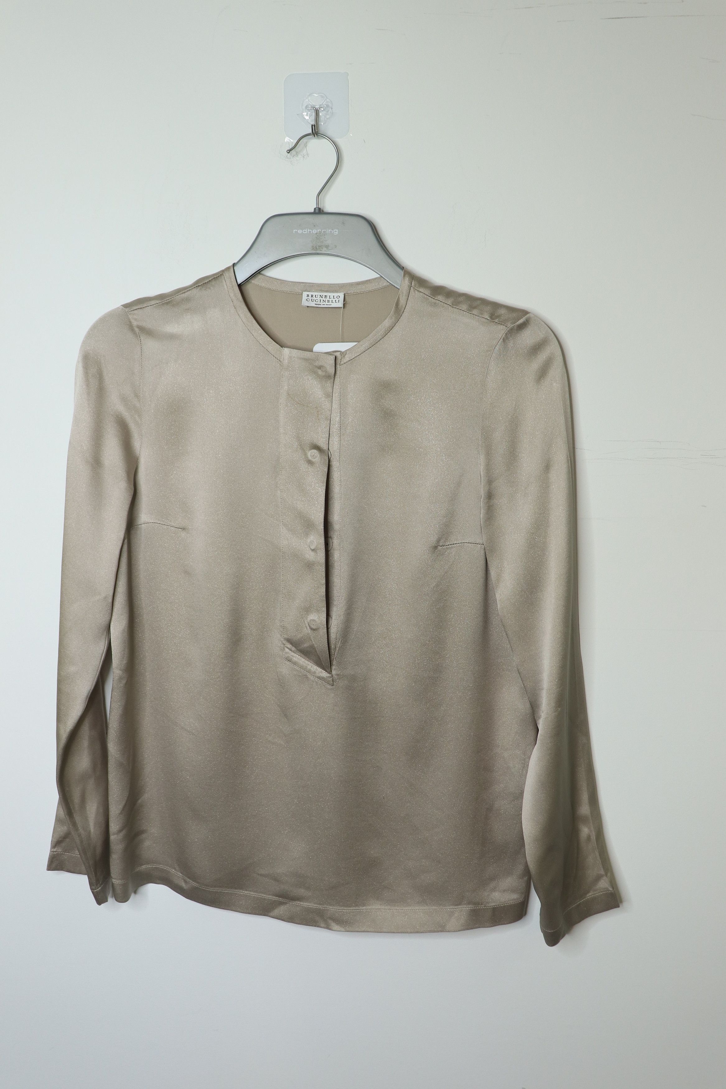 Brunello Cucinelli Neutral sparkly silk blouse - S Size S / US 4 / IT 40 - 1 Thumbnail