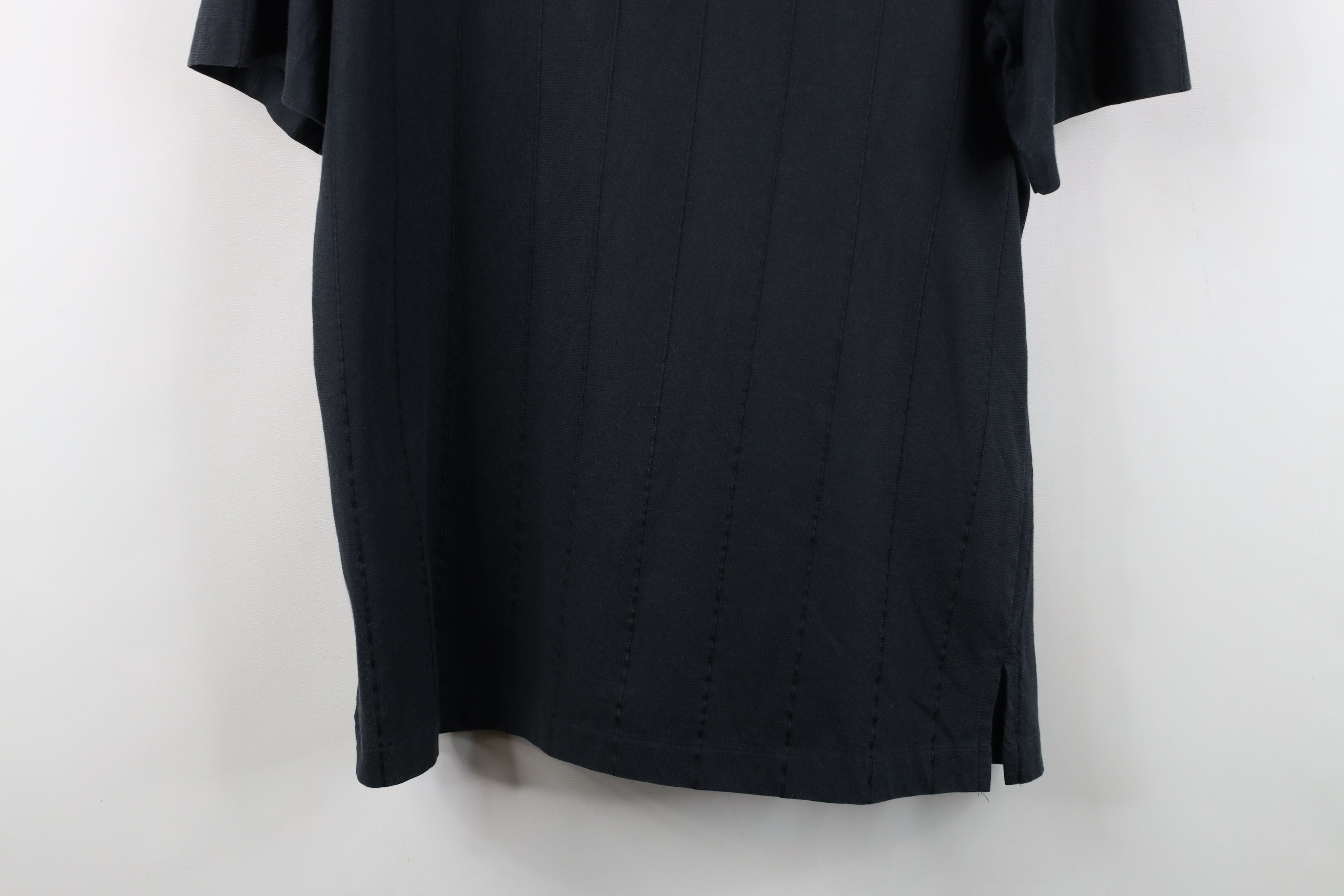 Vintage Vintage 90s Streetwear Striped Knit Golf Polo Shirt Black Size US XL / EU 56 / 4 - 13 Thumbnail