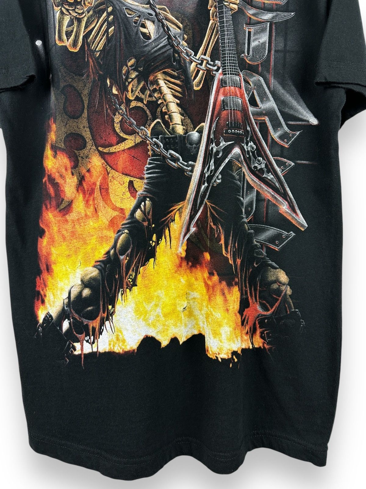 Other Vintage Rock Salute Skull Over Print Double Sided T-Shirt Size US L / EU 52-54 / 3 - 4 Thumbnail