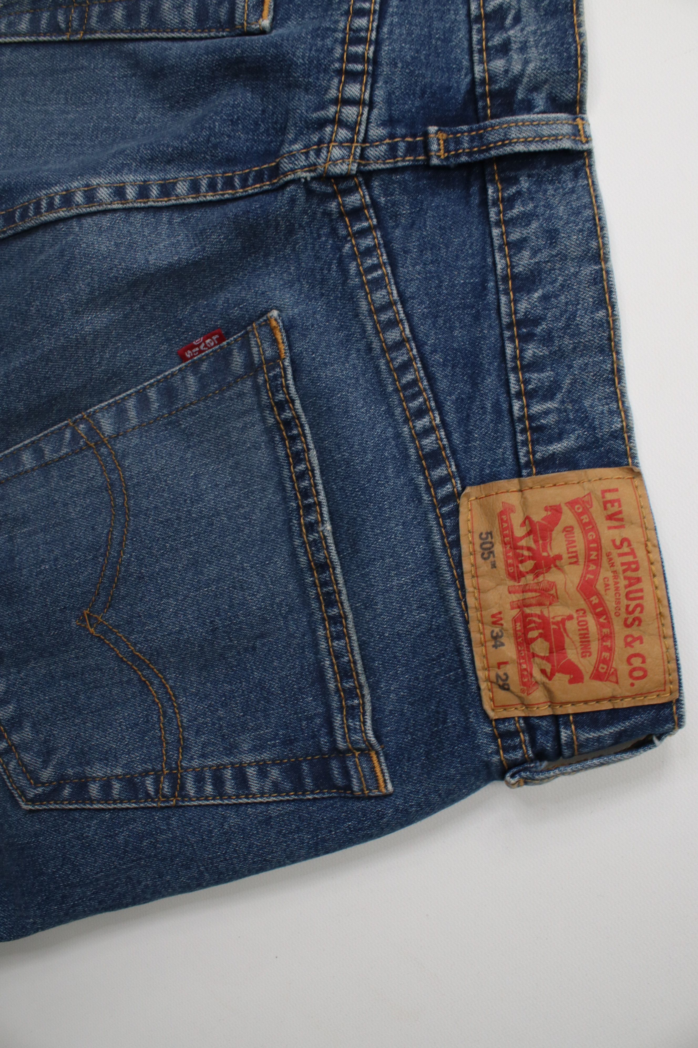 Levi's × Vintage Vintage Y2K Levis 505 Stretch Regular Fit Denim Jeans Blue Size US 34 / EU 50 - 14 Thumbnail
