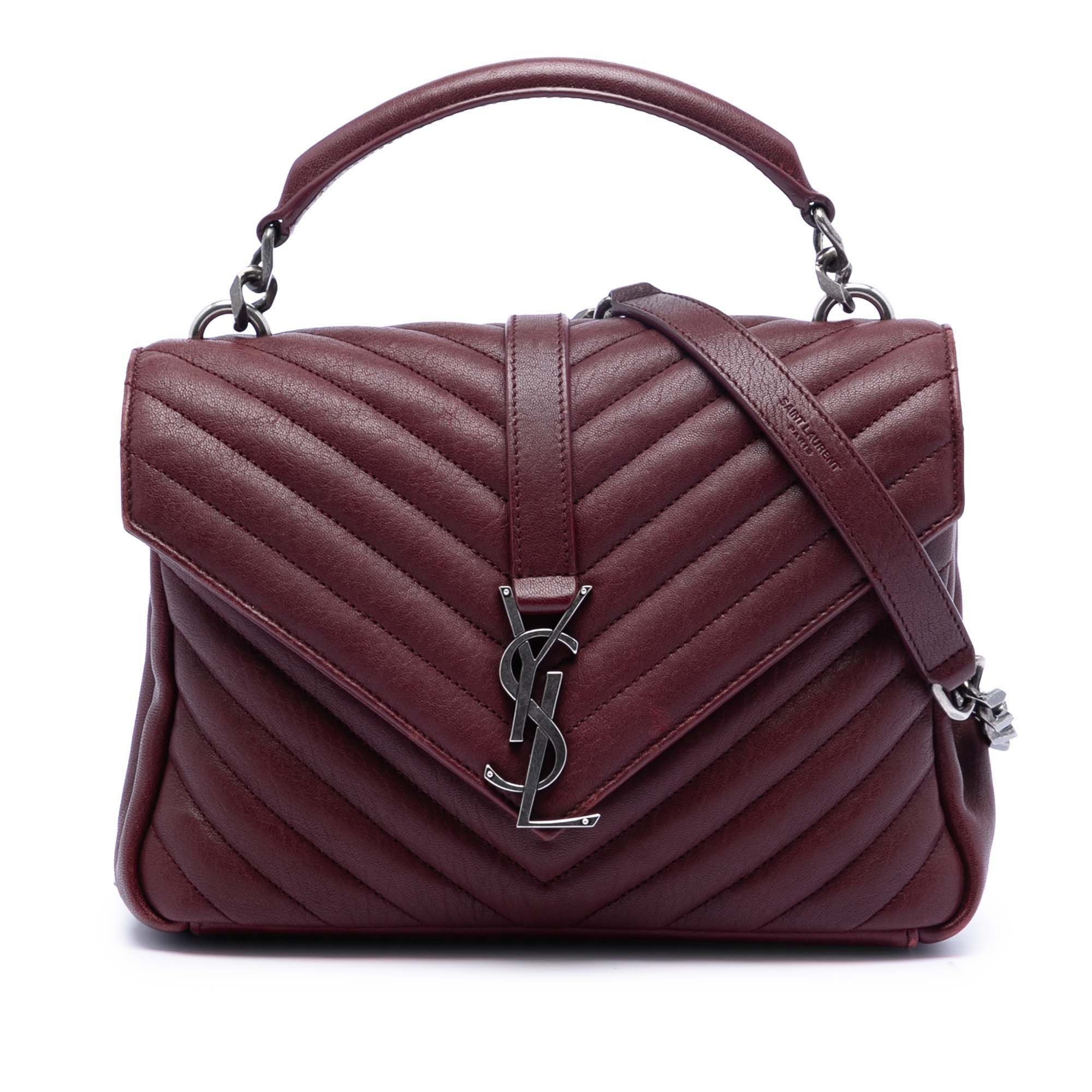 Yves Saint Laurent Yves Saint Laurent Medium Chevron Sheepskin Monogram College Satchel Size ONE SIZE - 1 Thumbnail