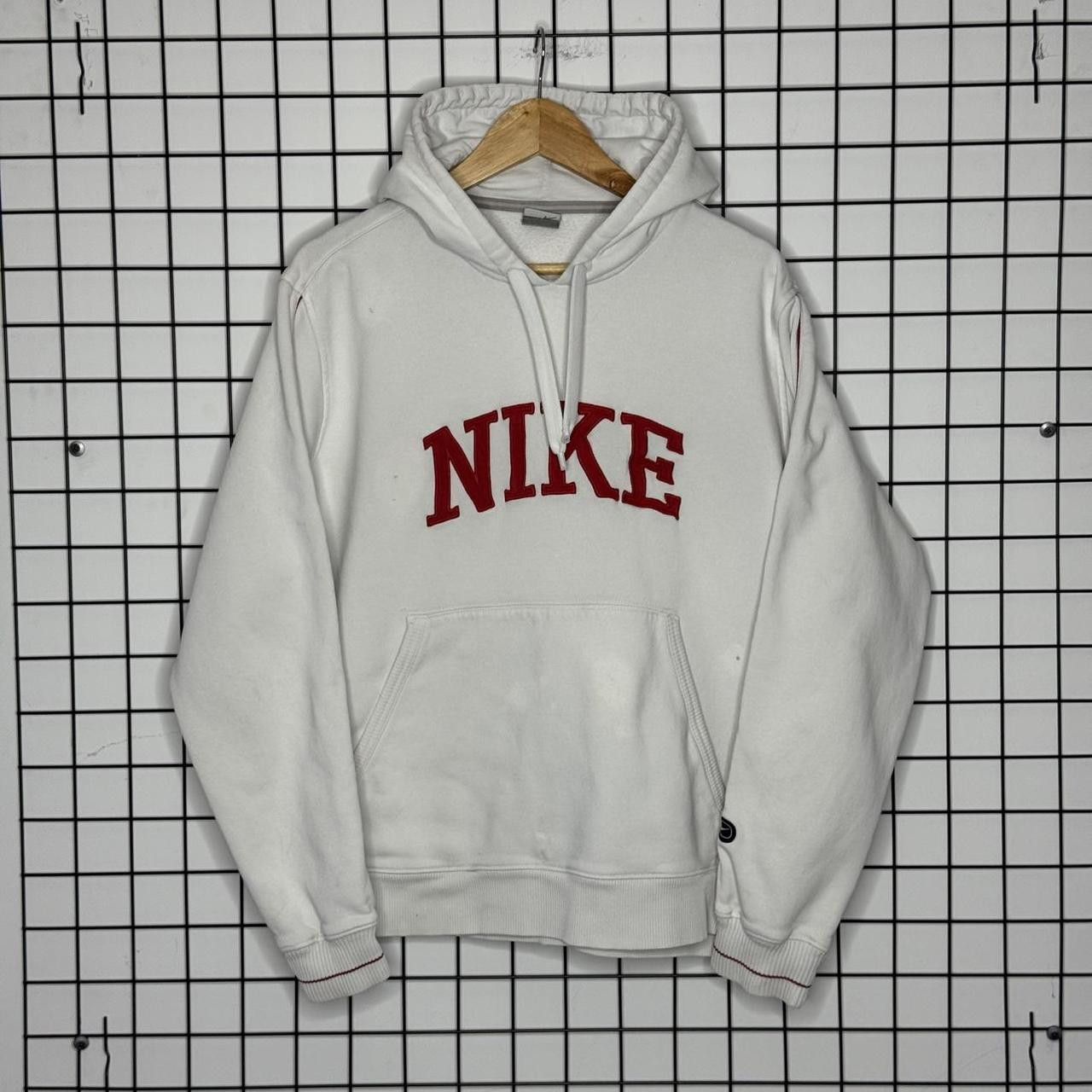 Nike Nike Vintage Spellout Hoodie Sweatshirt White Red Size US M / EU 48-50 / 2 - 1 Thumbnail