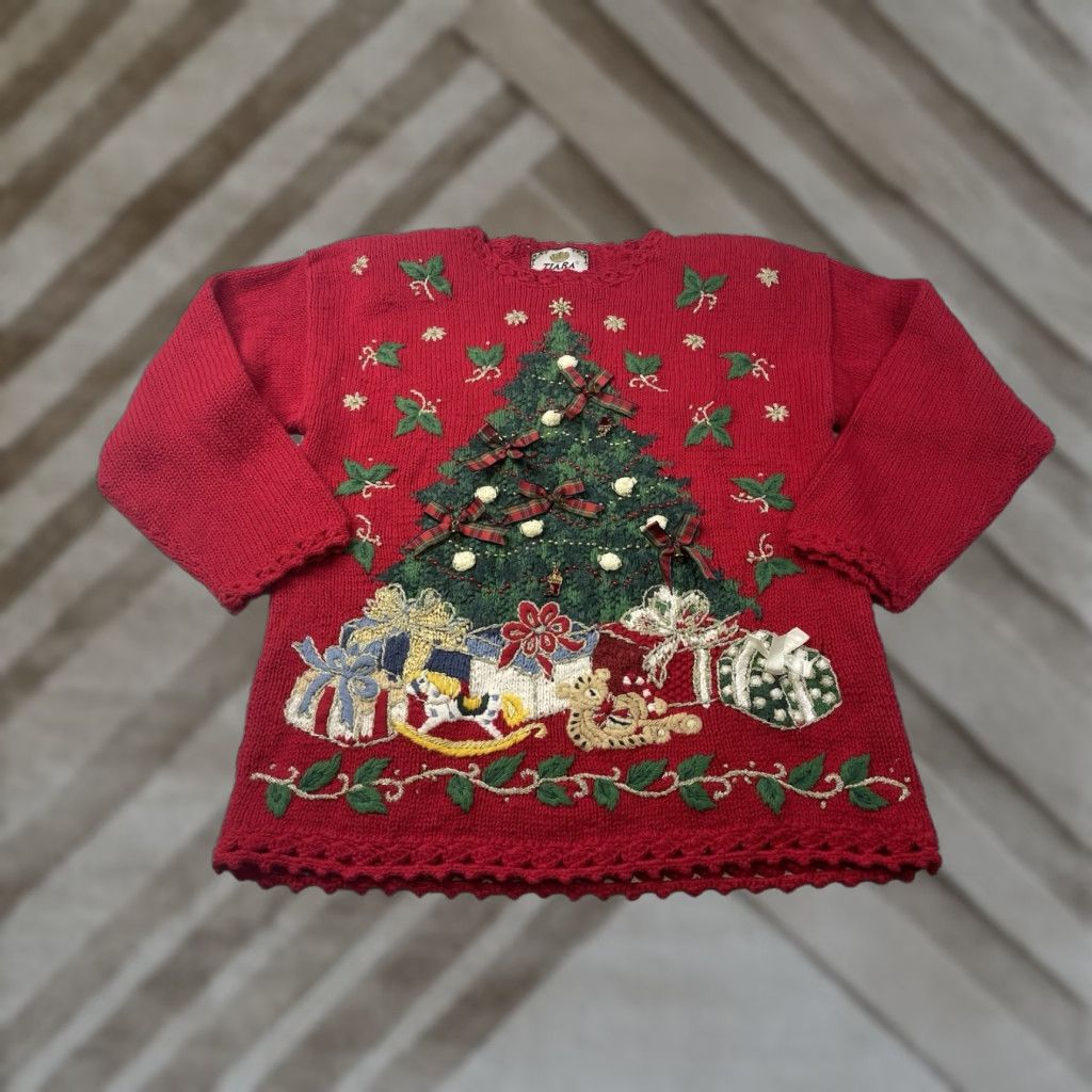 Bell VINTAGE Tiara Christmas Sweater Tree Embellished Pullover Knit Ugly Bells PM Size M / US 6-8 / IT 42-44 - 1 Thumbnail