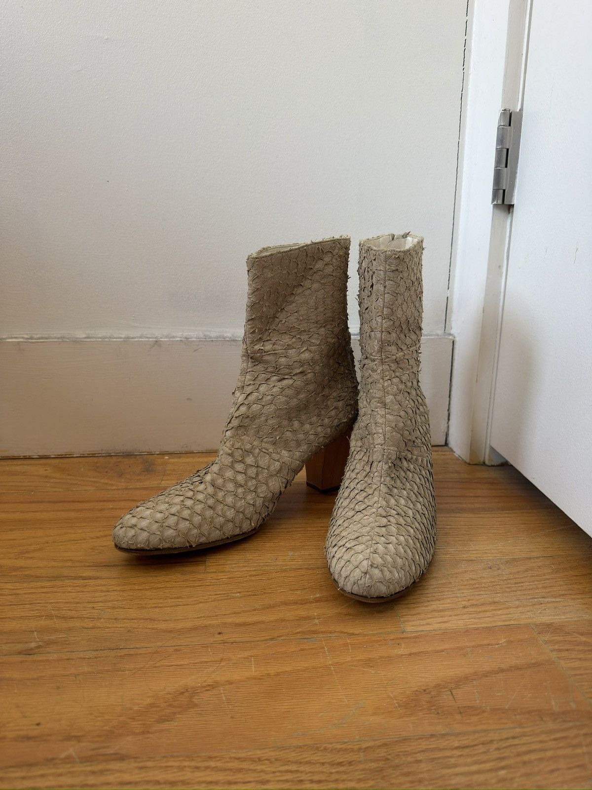 Helmut Lang FW02 Perchskin Heeled Boots Size US 10 / IT 40 - 1 Thumbnail