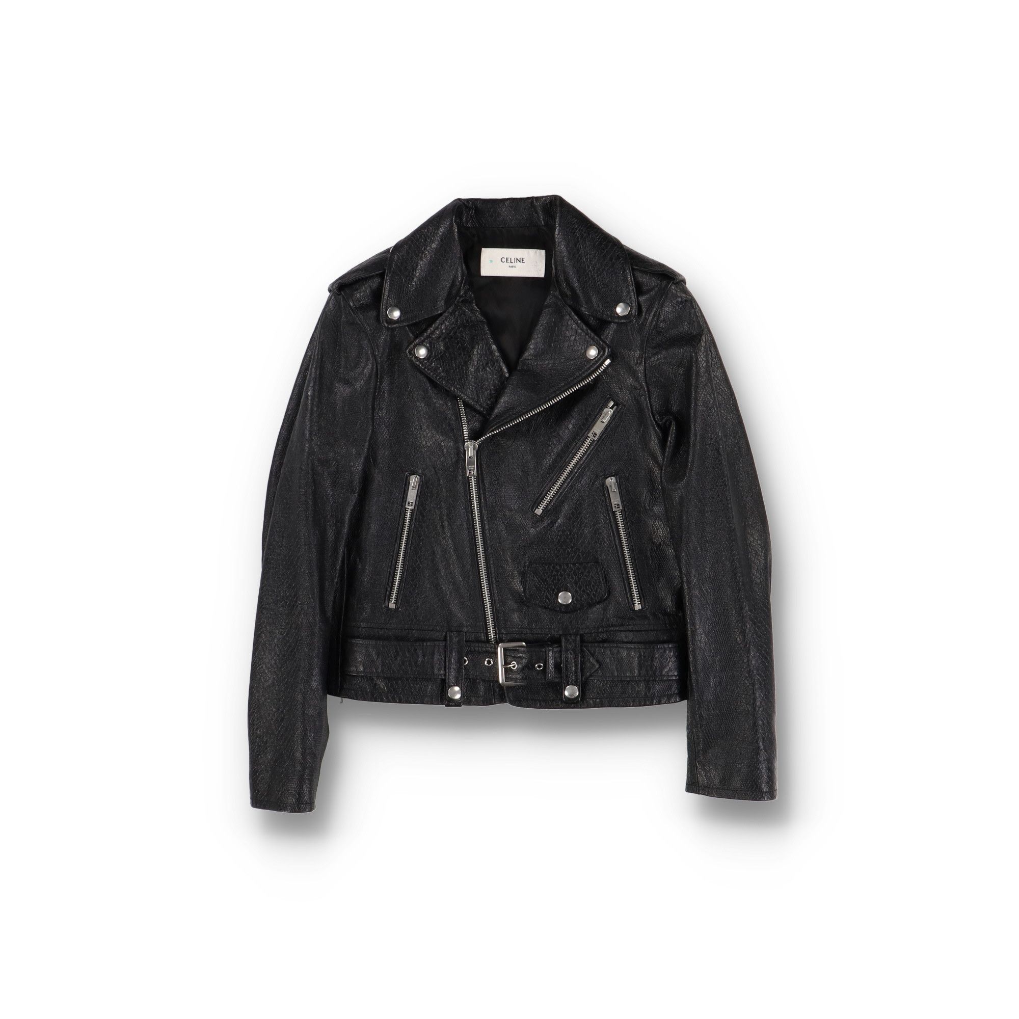 Celine × Hedi Slimane Celine 20ss leather jacket python texture