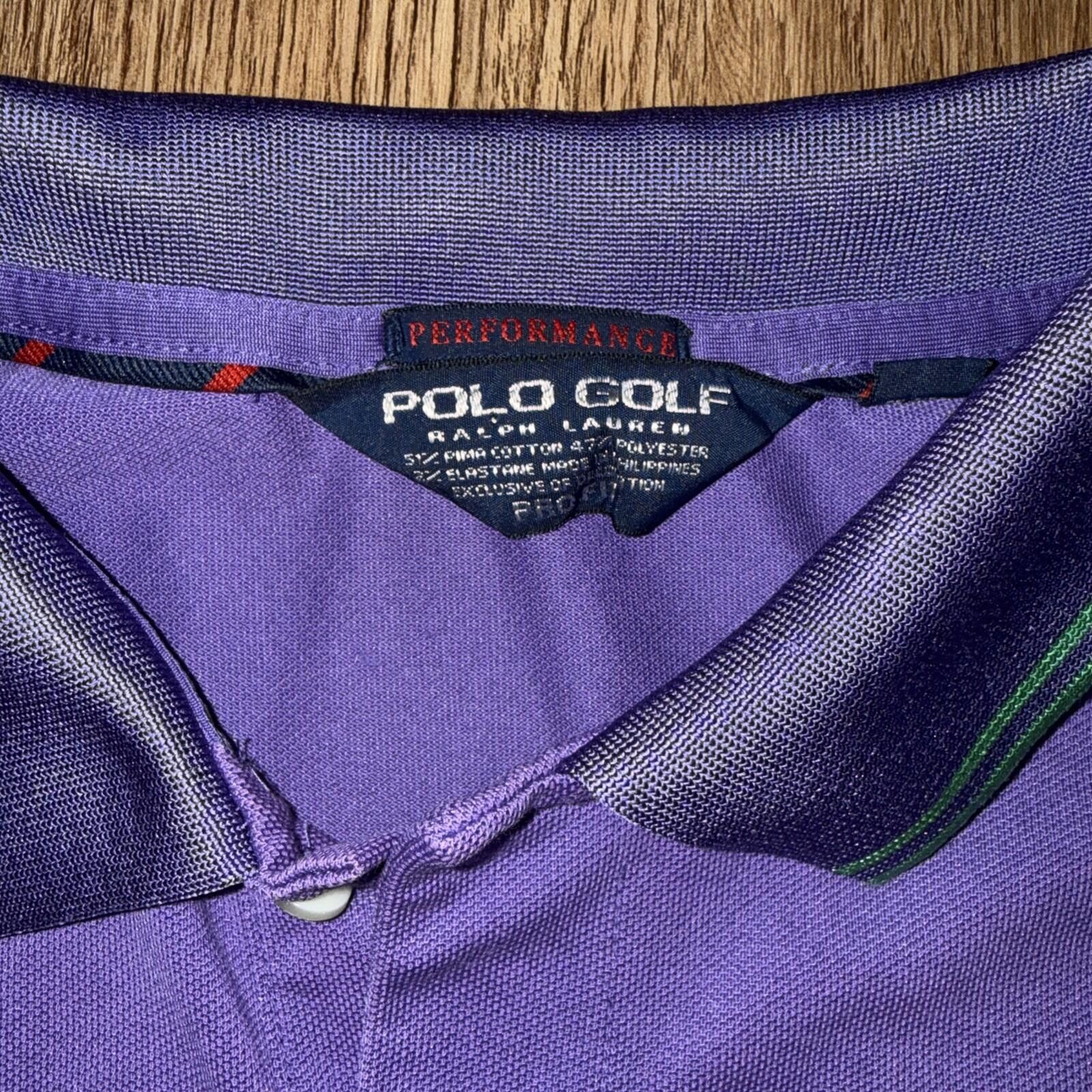 Other Vtg Polo Golf Shirt Big Pony Purple Green Mens Pima Pro Fit Size US L / EU 52-54 / 3 - 5 Thumbnail