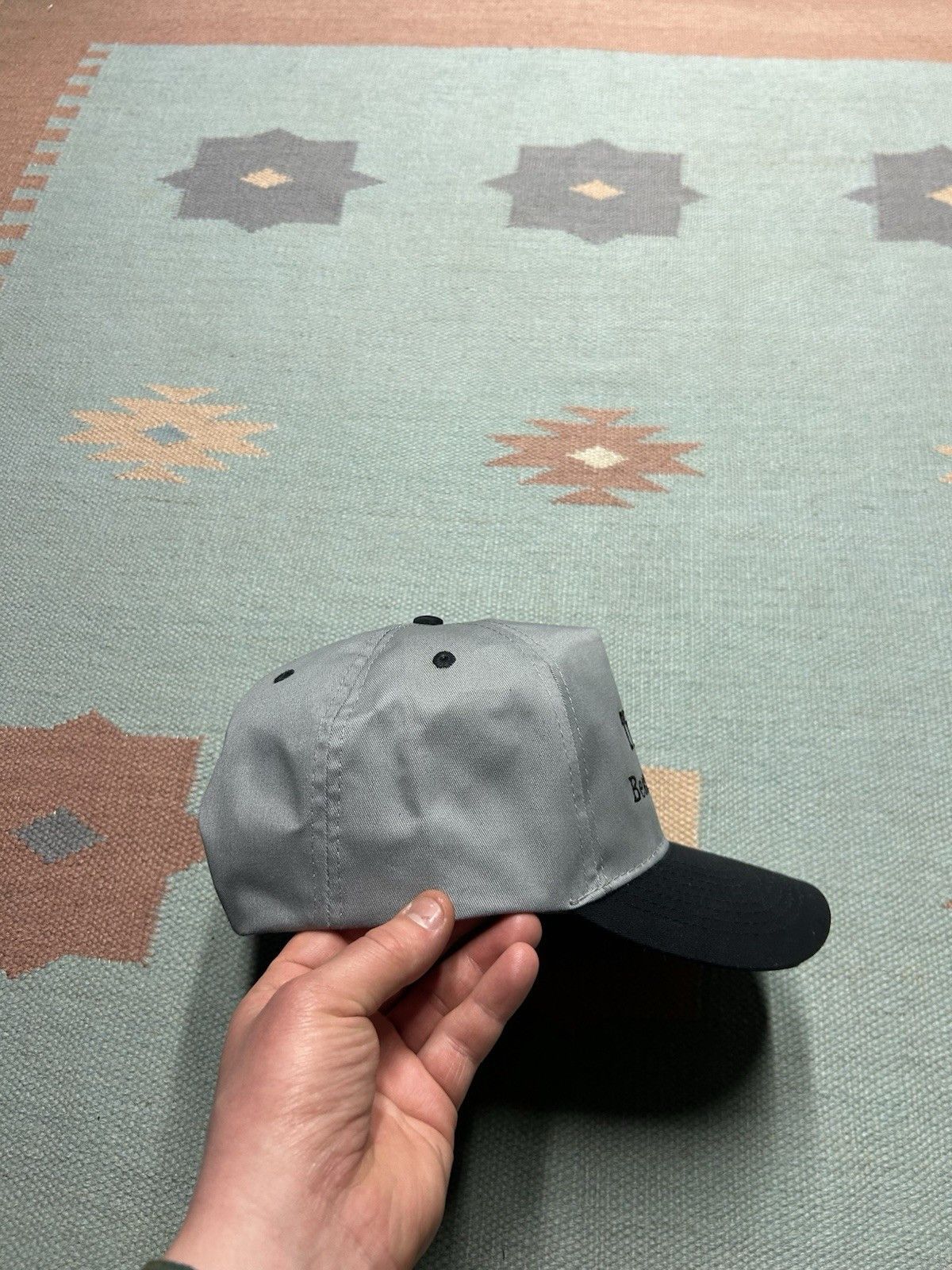 Vintage Vtg SnapBack hat Turner bean & grain inc farm feed gray blac Size ONE SIZE - 8 Thumbnail