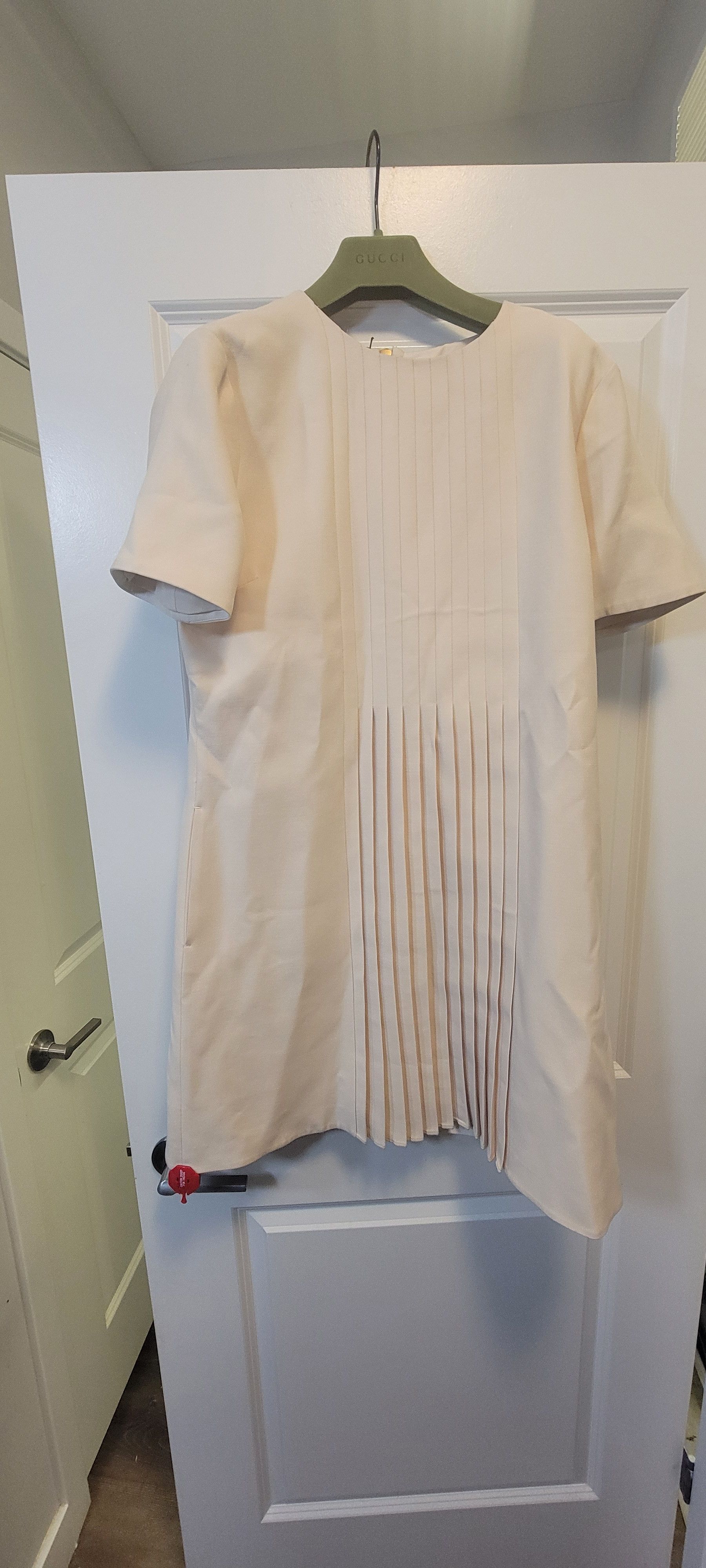 Gucci GUCCI pleated silk and wool-blend mini dress sz US 10 Size L / US 10 / IT 46 - 2 Thumbnail