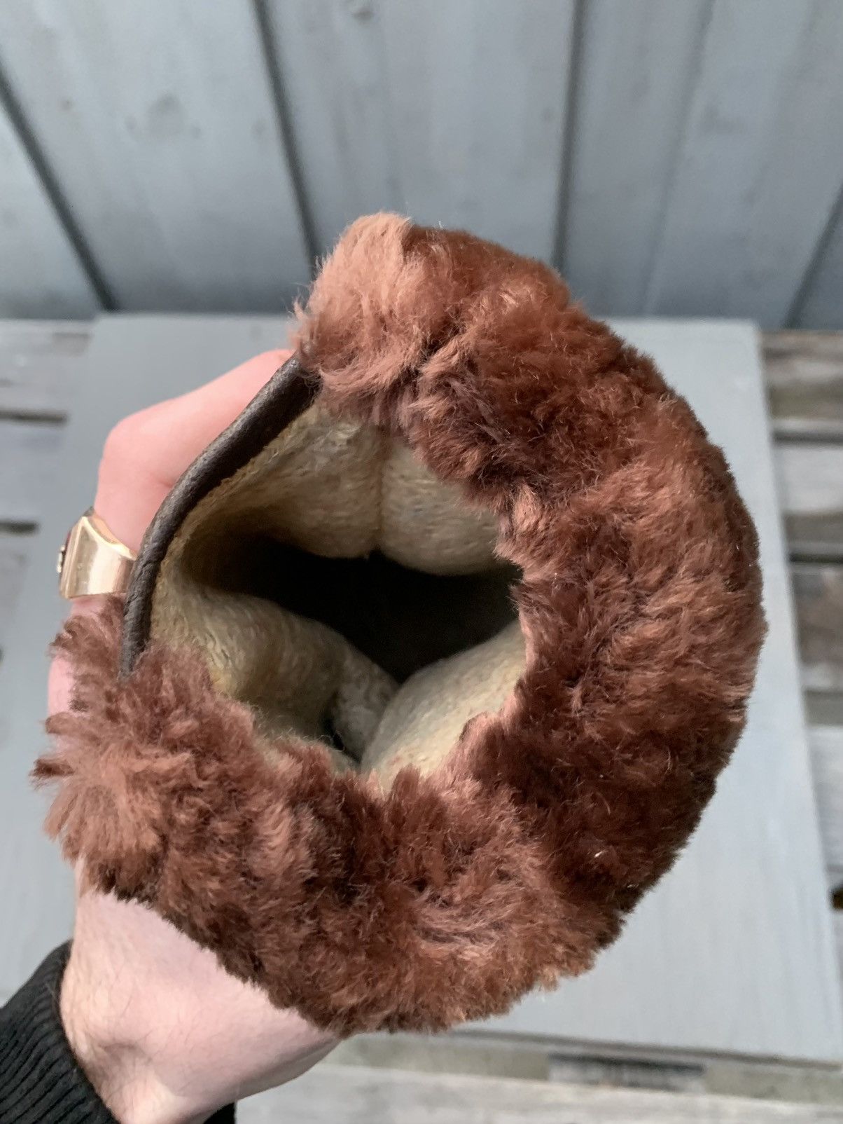 Genuine Leather × Vintage Vintage Fur Mittens Antique Sheared Beaver Bear Gauntlets 40 Size ONE SIZE - 7 Thumbnail