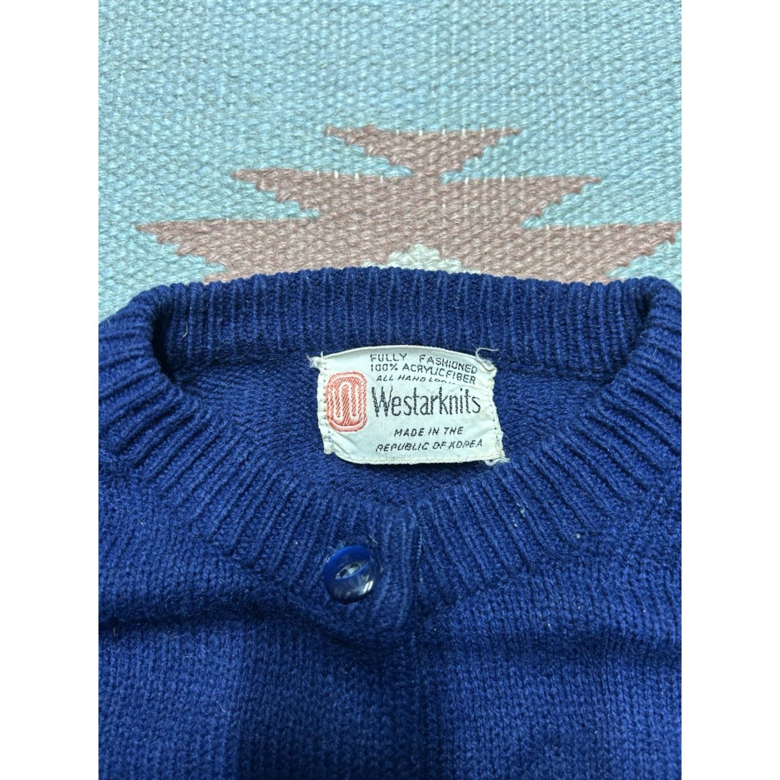 Vintage VINTAGE 60s 70s acrylic knit sweater button front cardigan blue Women’s M Size M / US 6-8 / IT 42-44 - 7 Thumbnail