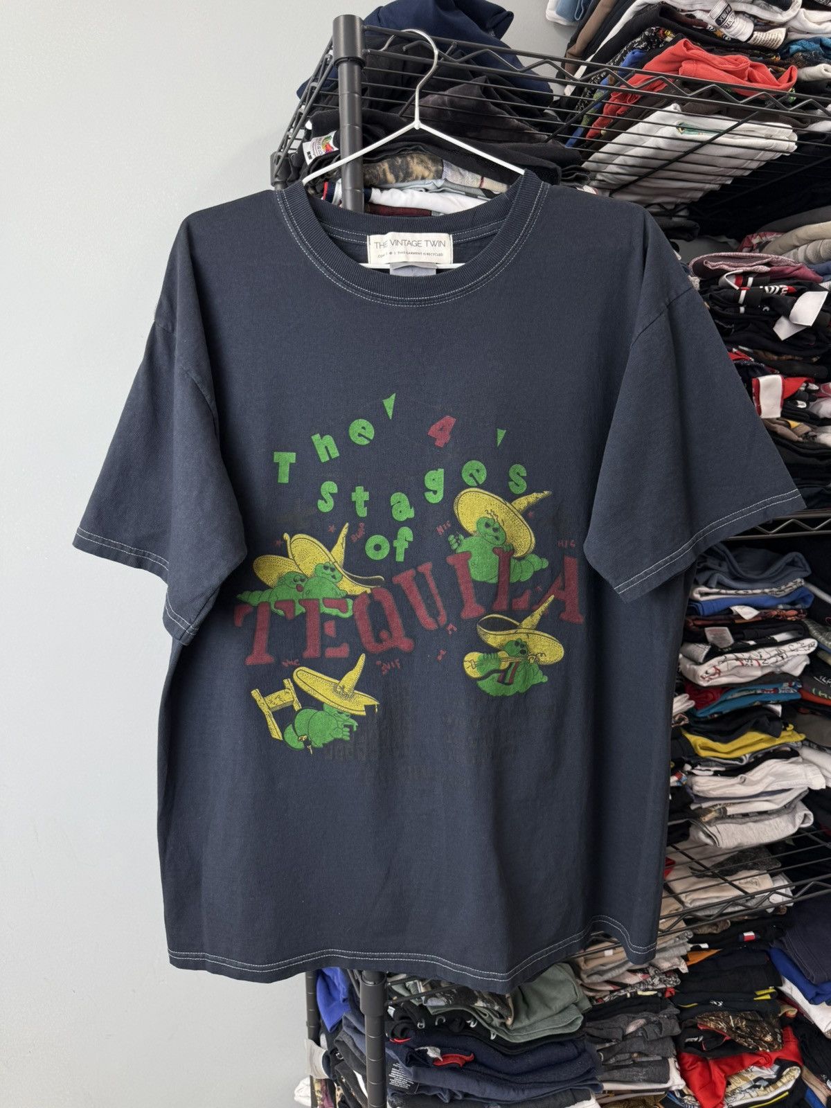 Band Tees 00’s Vintage The 4 Stages Of Tequila T Shirt Cowboy Rare Size US L / EU 52-54 / 3 - 1 Thumbnail