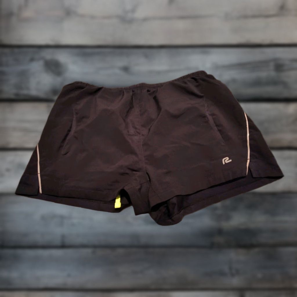 Vintage Road Runner Sports Mens Running Shorts Black Zip Pocket Drawstring Sz L Size US 33 - 1 Thumbnail