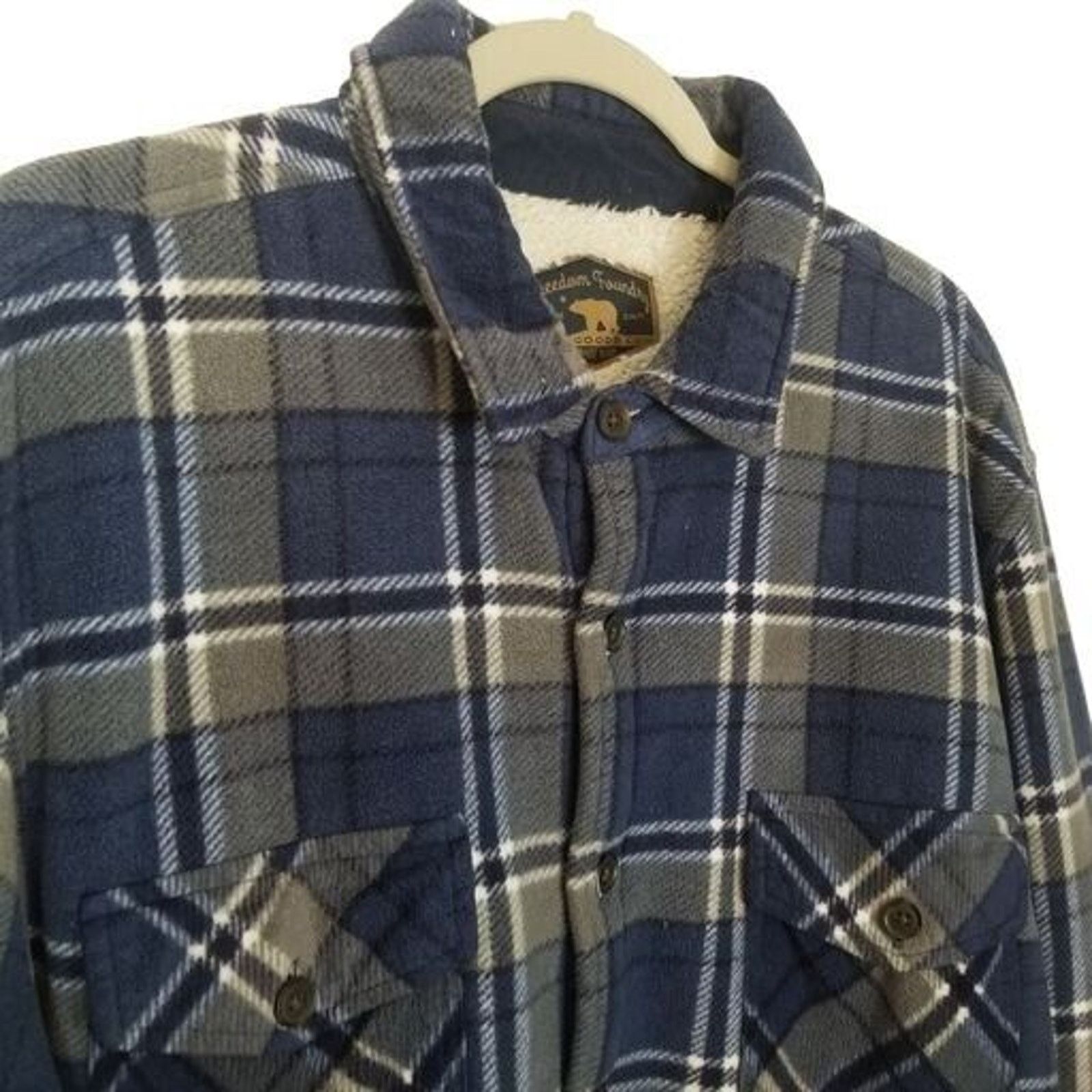 Vintage Foundry Freedom Foundry Mens Plaid Flannel Sherpa Lined Shacket XXL Size US XXL / EU 58 / 5 - 5 Thumbnail