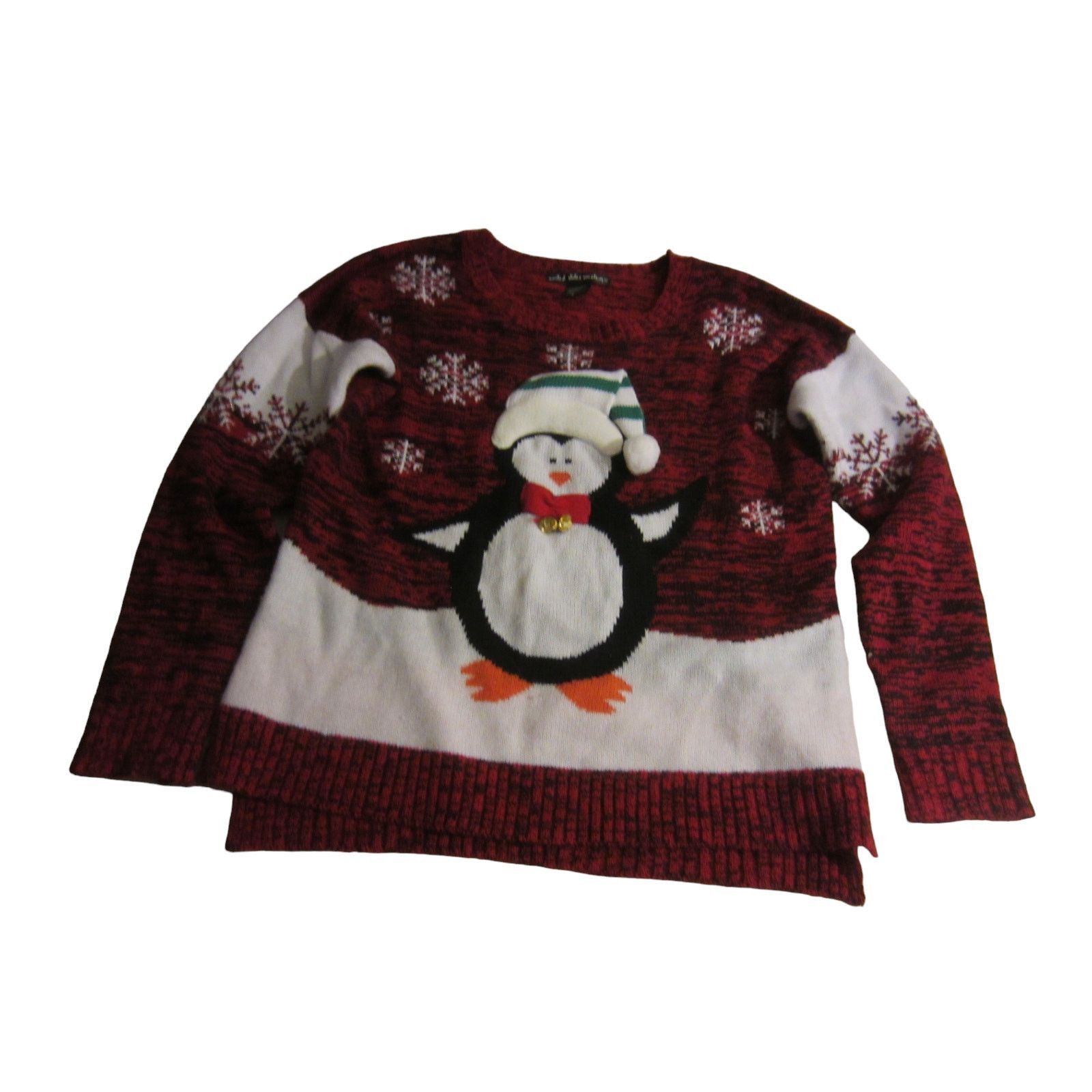Other Cozy Penguin Christmas Sweater Red White Snowflake Knit M Size M / US 6-8 / IT 42-44 - 2 Thumbnail