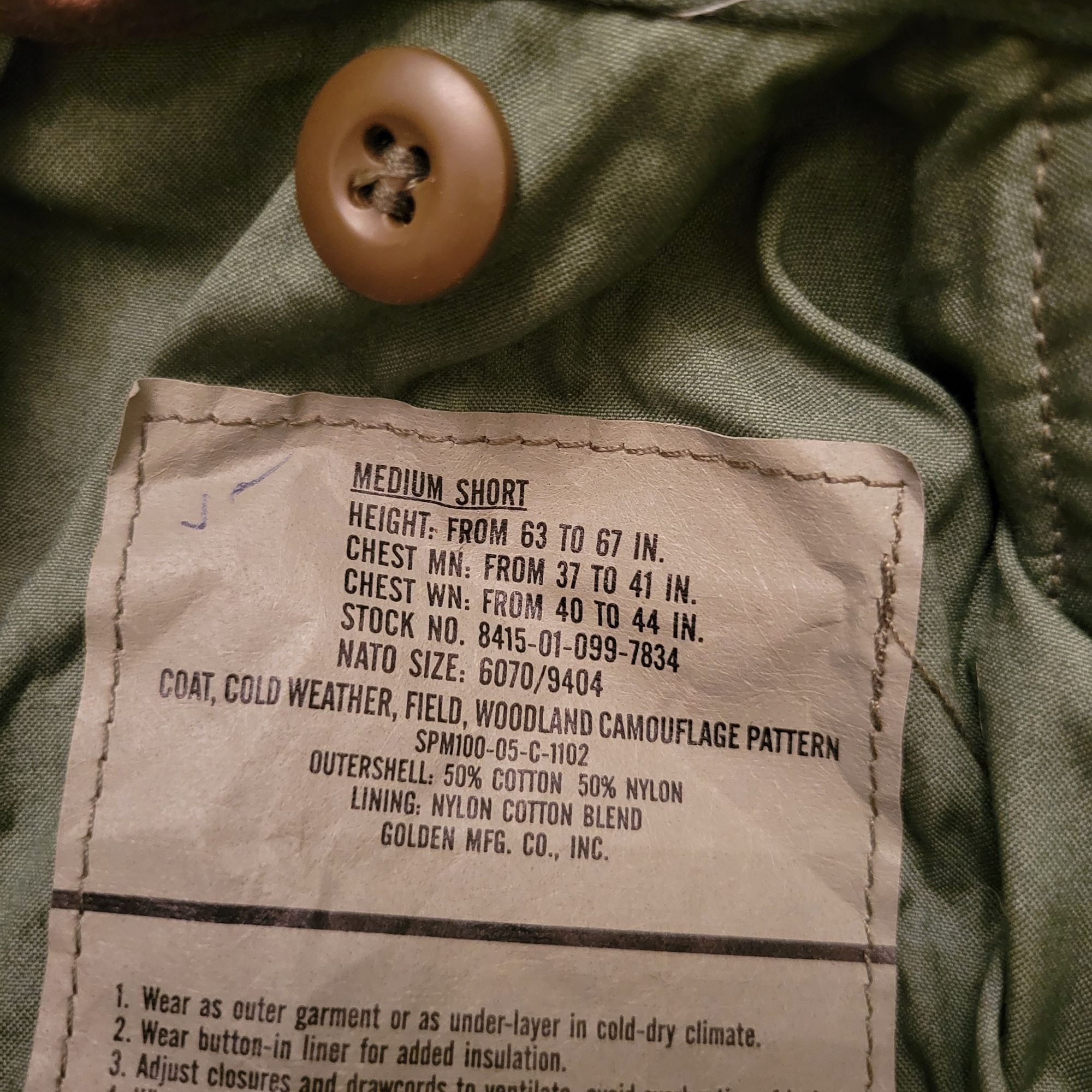 Other Vintage US Army Woodland Camouflage Field Jacket Medium Shor Size US M / EU 48-50 / 2 - 3 Thumbnail